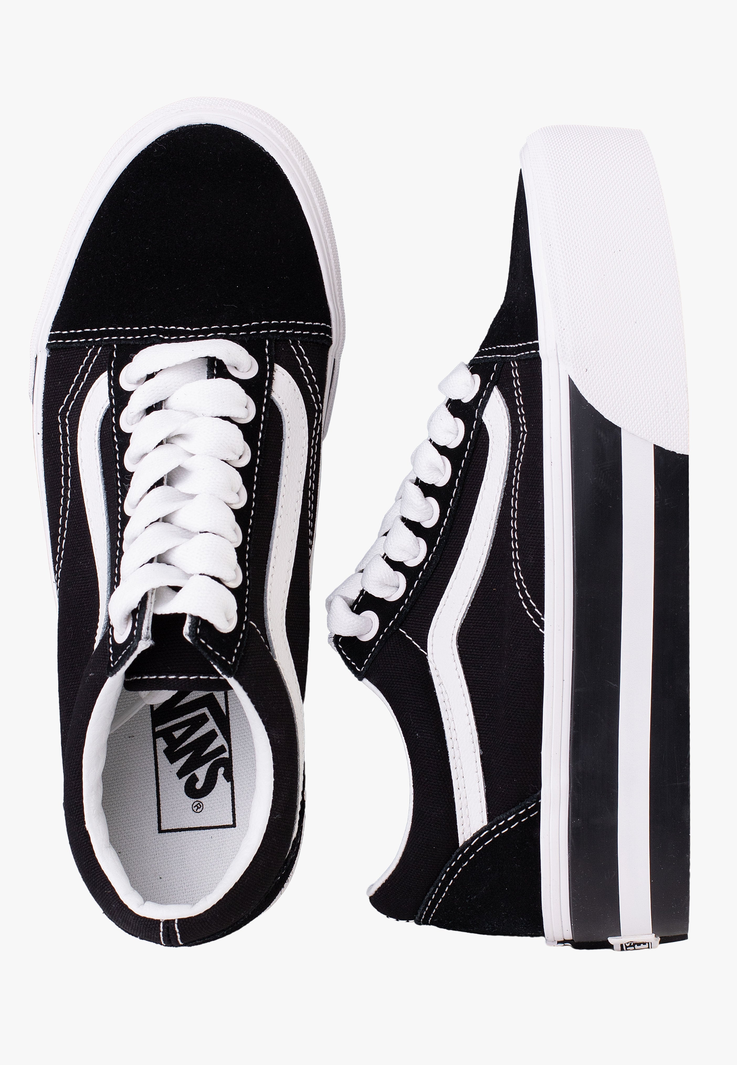 Vans Old Skool Stackform Smarten Up Black White Girl Schuhe