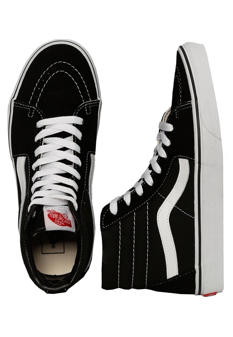 Vans Sk8 Hi Black Black White Girl Shoes Nuclear Blast