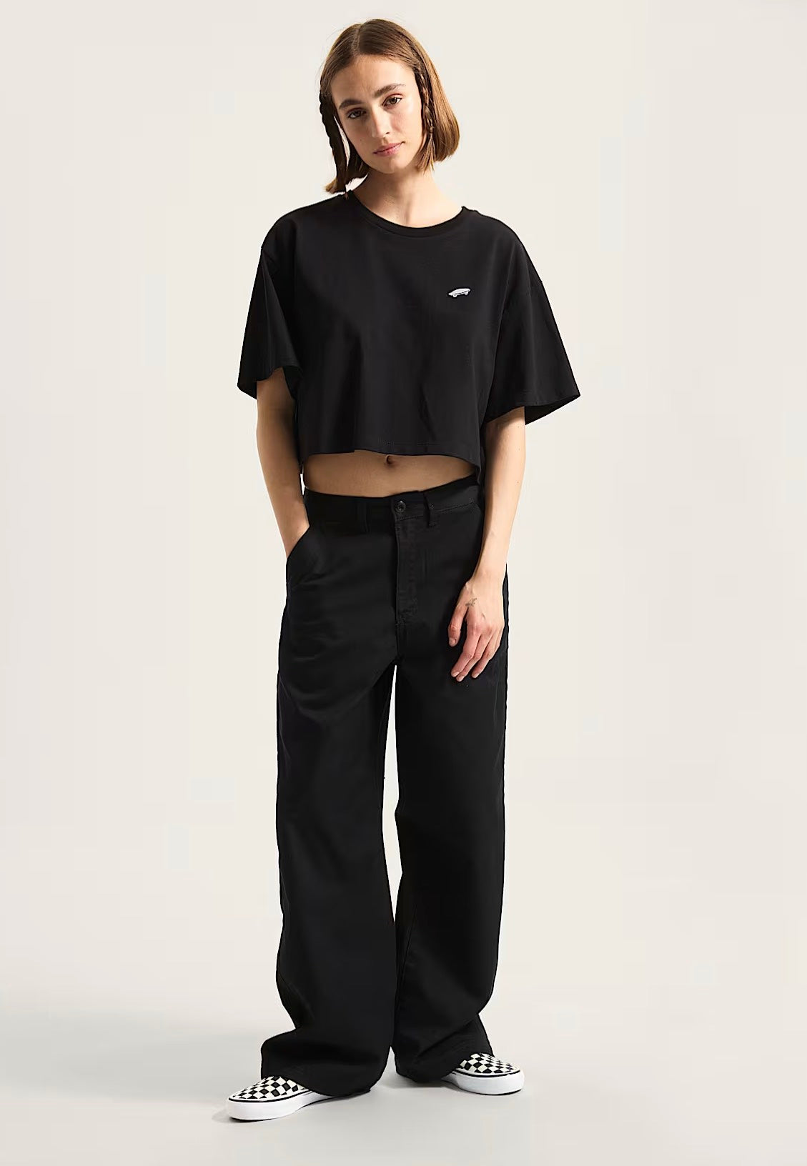 Vans - W Salton Relax Crop Black - T-Shirt | Women-Image