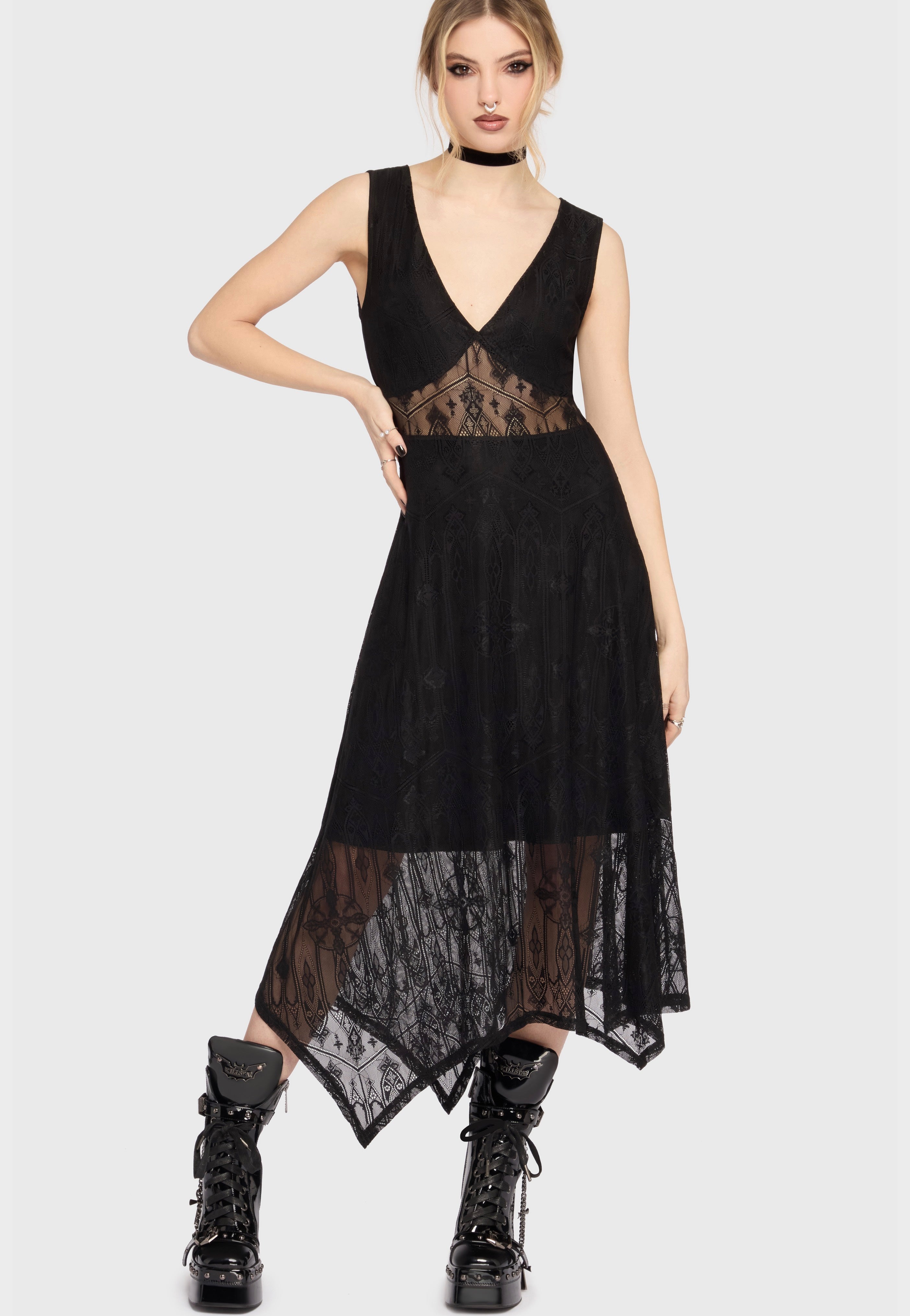 Killstar - Vesper Wraith Midi Black - Dress