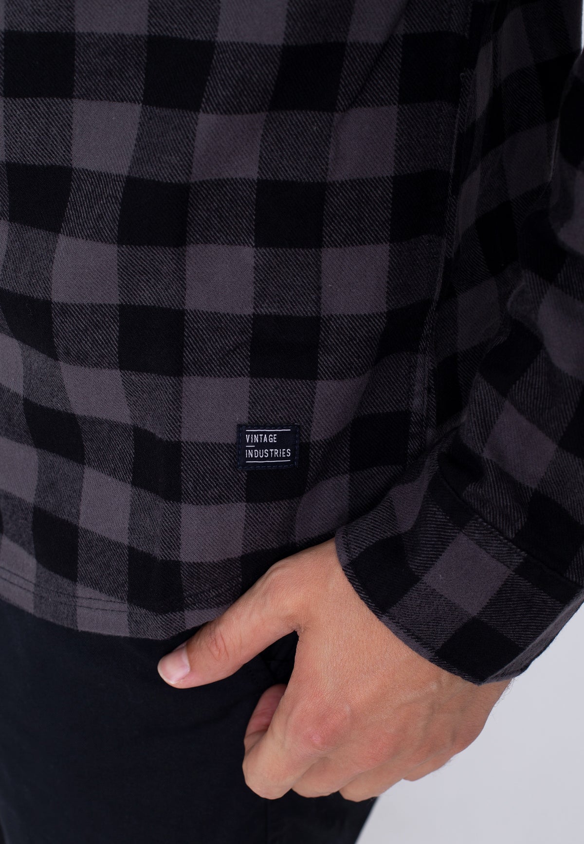 Vintage Industries Harley Grey Check Camisa