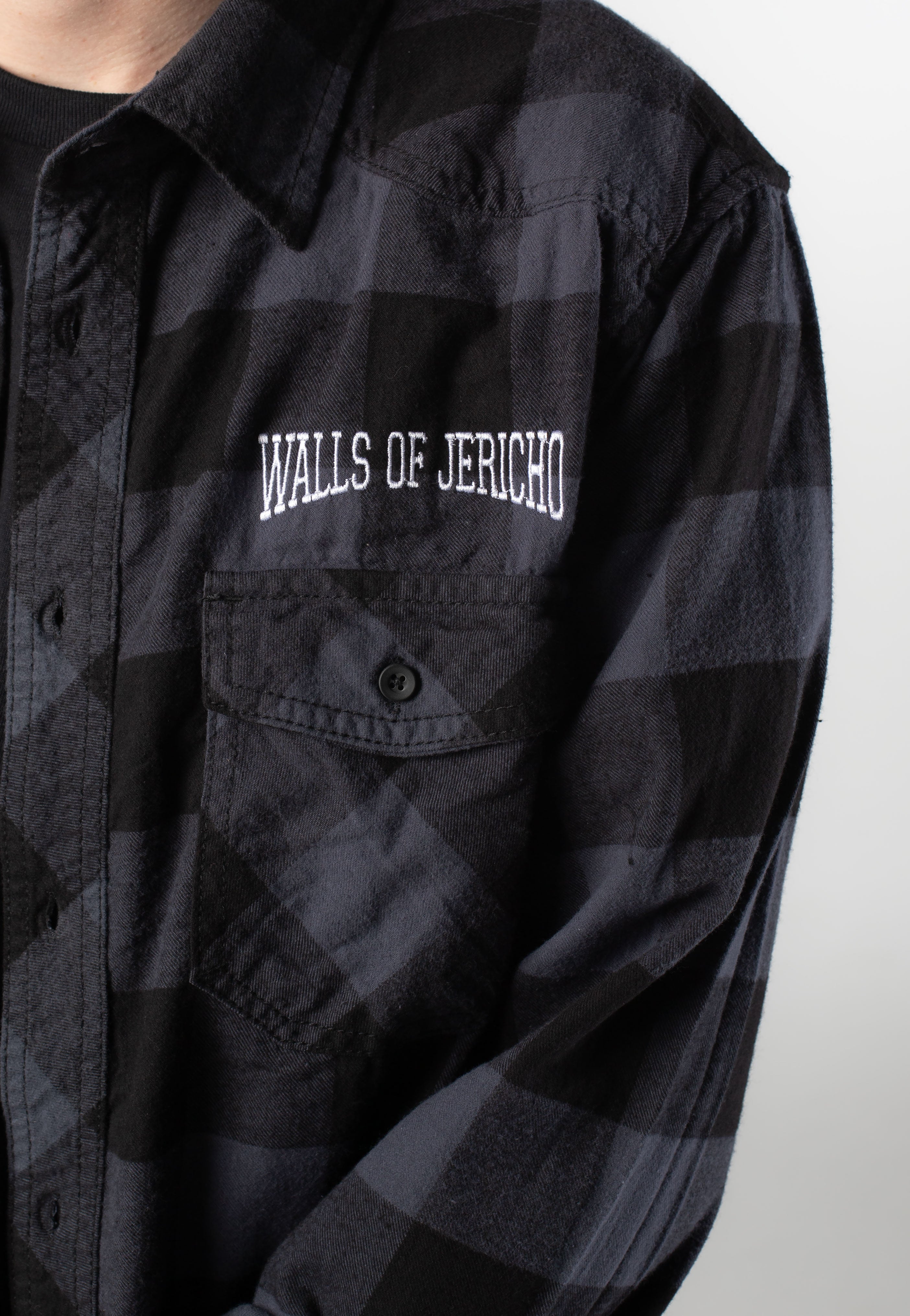 Walls Of Jericho - College Logo Black/ Grey - Shirt | Men-Image