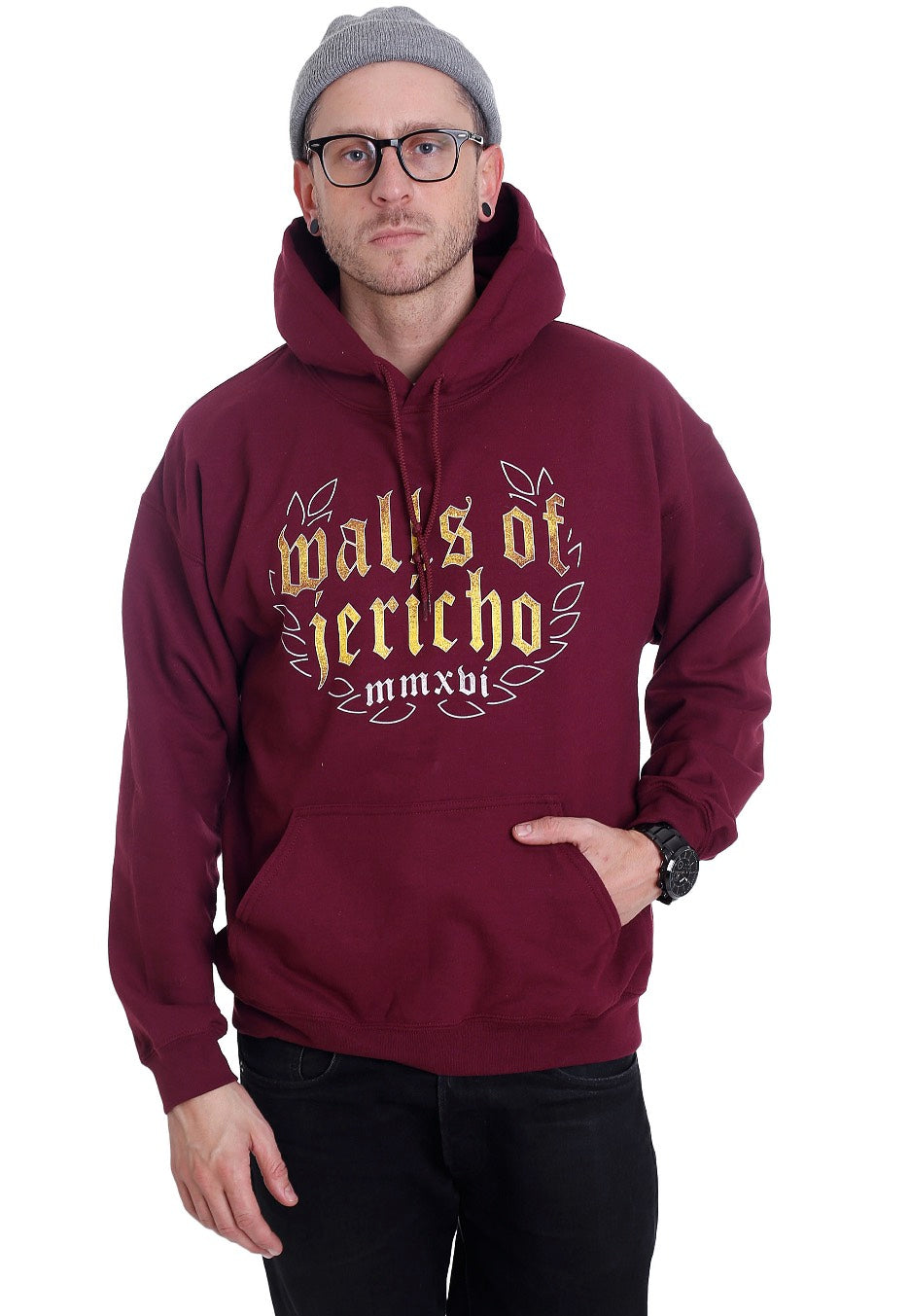 Walls Of Jericho - No One's Safe Maroon - Hoodie | Men-Image