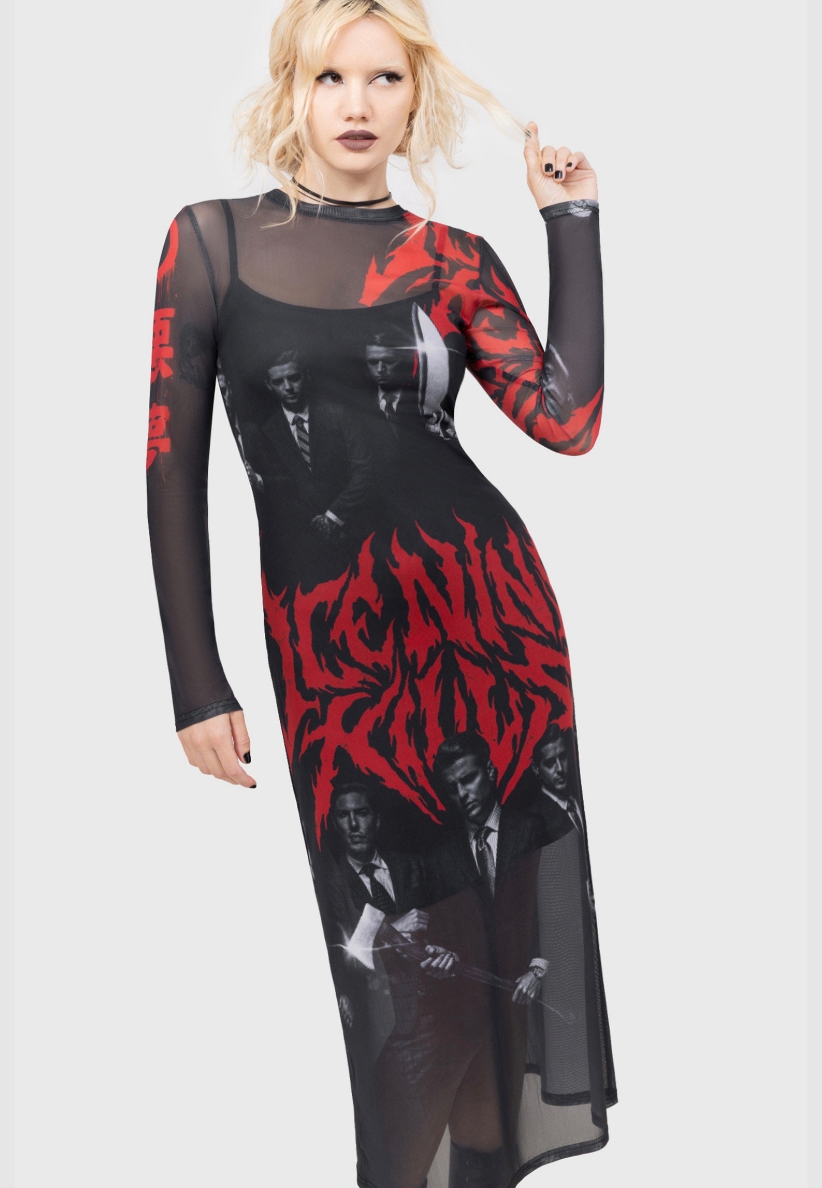 strapless open back dress Killstar x Ice Nine Kills - Welcome To Horrorwood Maxi - Dress