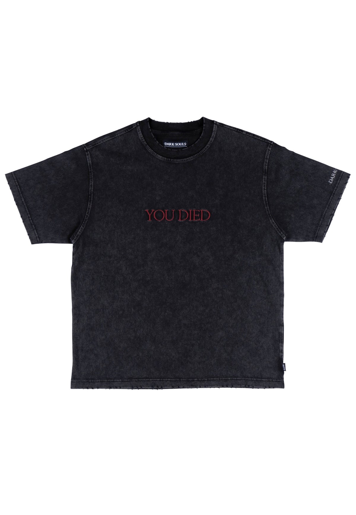 Welcome x Dark Souls You Died Distressed Vintage Black Camiseta
