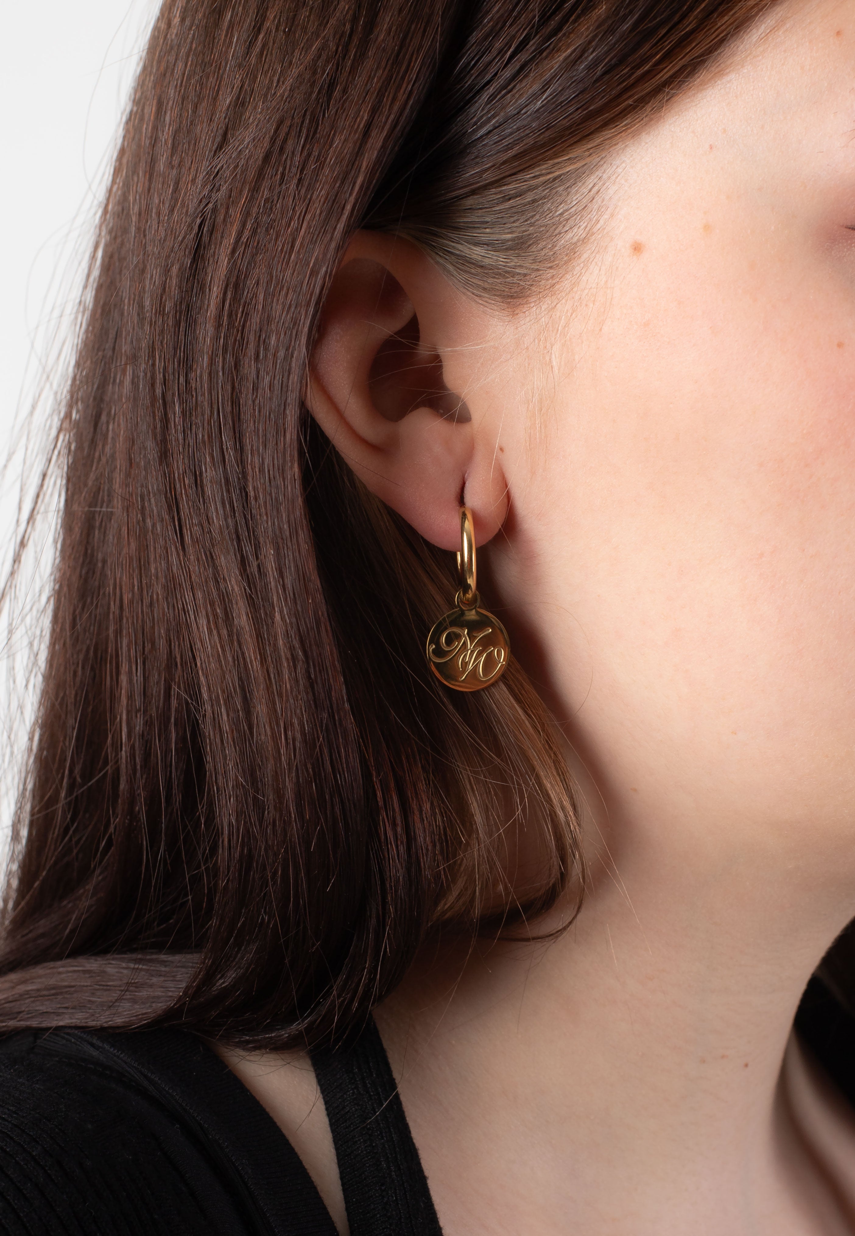Wildcat x Nightwish - Little Hoops Coin Logo Gold - Earrings | Neutral-Image