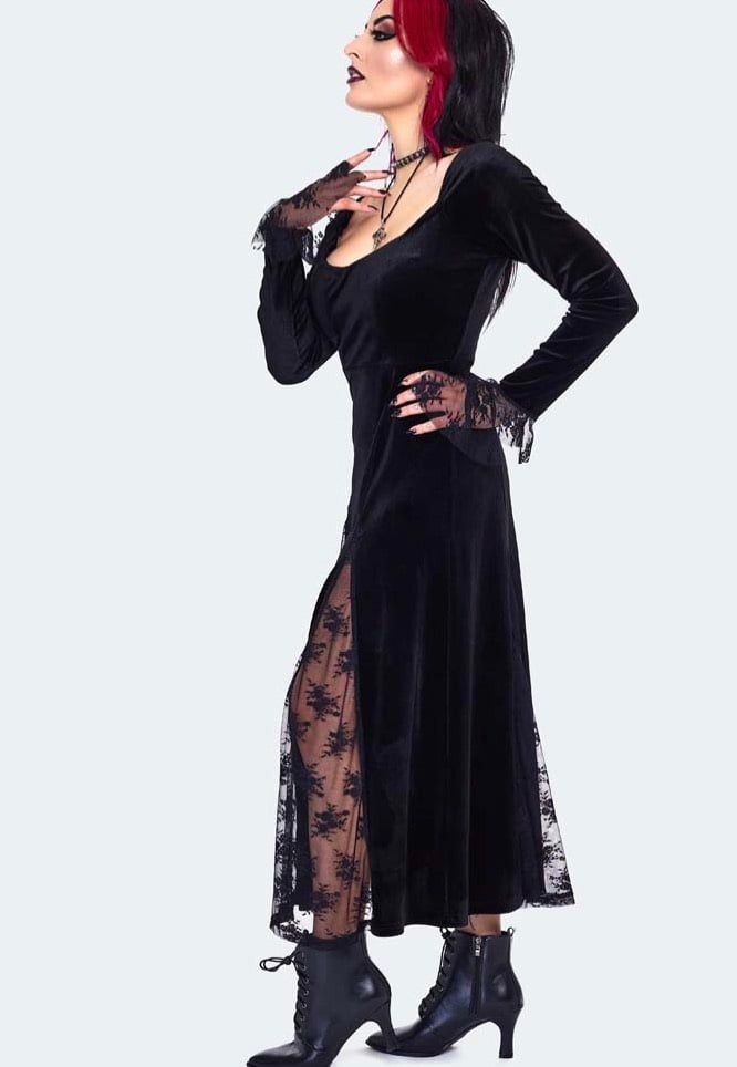 Jawbreaker - Witchy Velvet Maxi Black - Dress