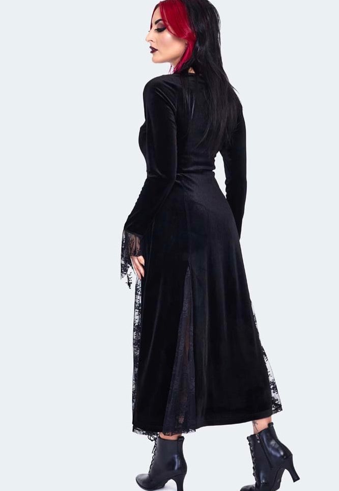 Jawbreaker - Witchy Velvet Maxi Black - Dress