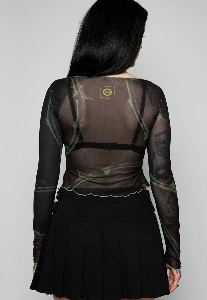 Mary Wyatt x Type O Negative - Wolf Moon Long Sleeve Mesh - Top | Women-Image
