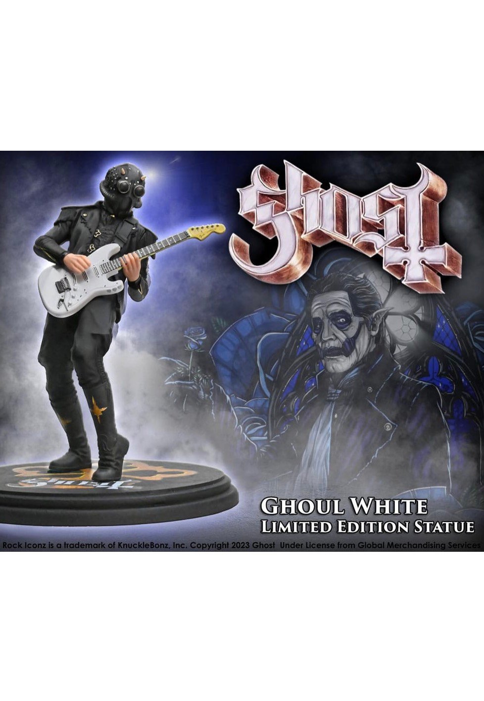 Ghost - Nameless Ghoul II (White Guitar) 1/9 Rock Iconz - Statue