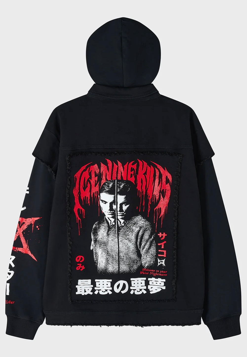 Killstar x Ice Nine Kills - Your Worst Nightmare Hooded Black - Jeans Jacket | Men-Image