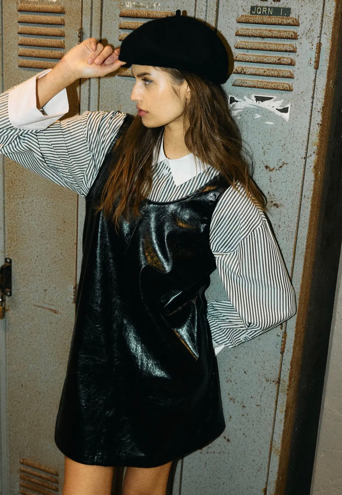 Noisy May - Kane Pinafore Vinyl Black - Dress | Women-Image