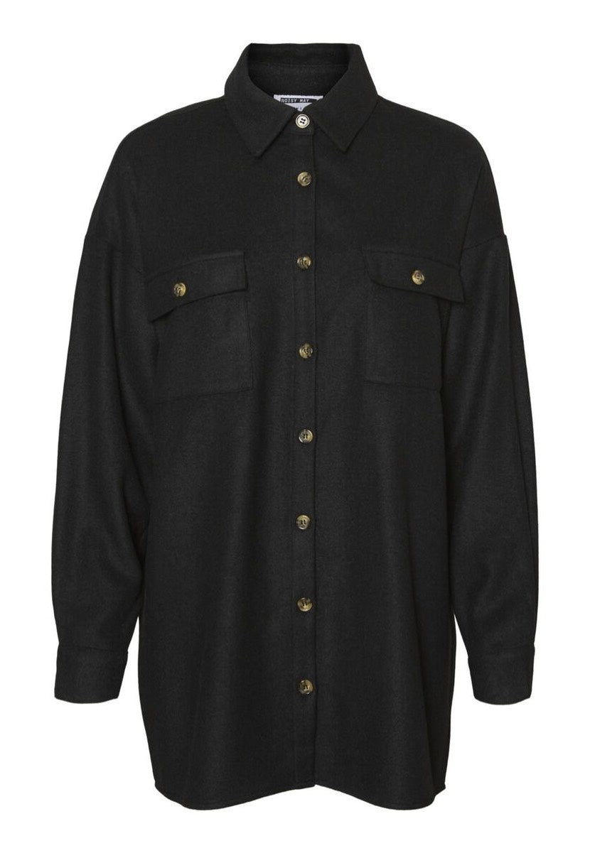 Noisy May - Flanny Long Shacket Black - Shirt
