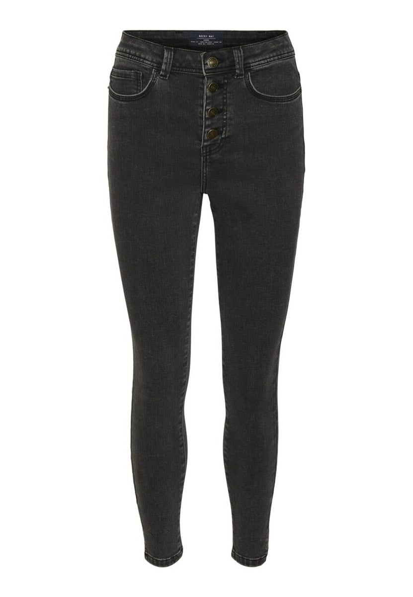 Noisy May - Agnes Button Skinny Black - Jeans