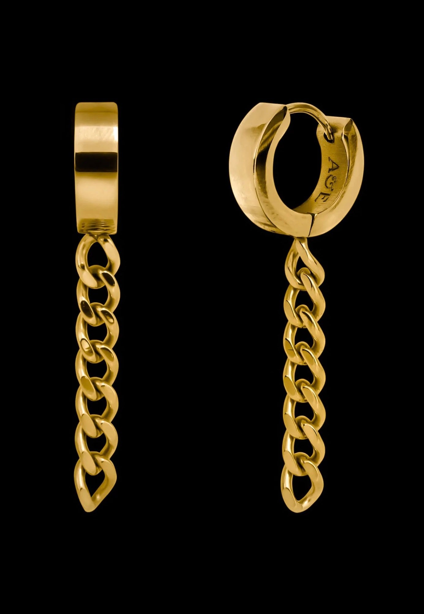 Ask & Embla - Axel Chain Huggie Gold - Earrings