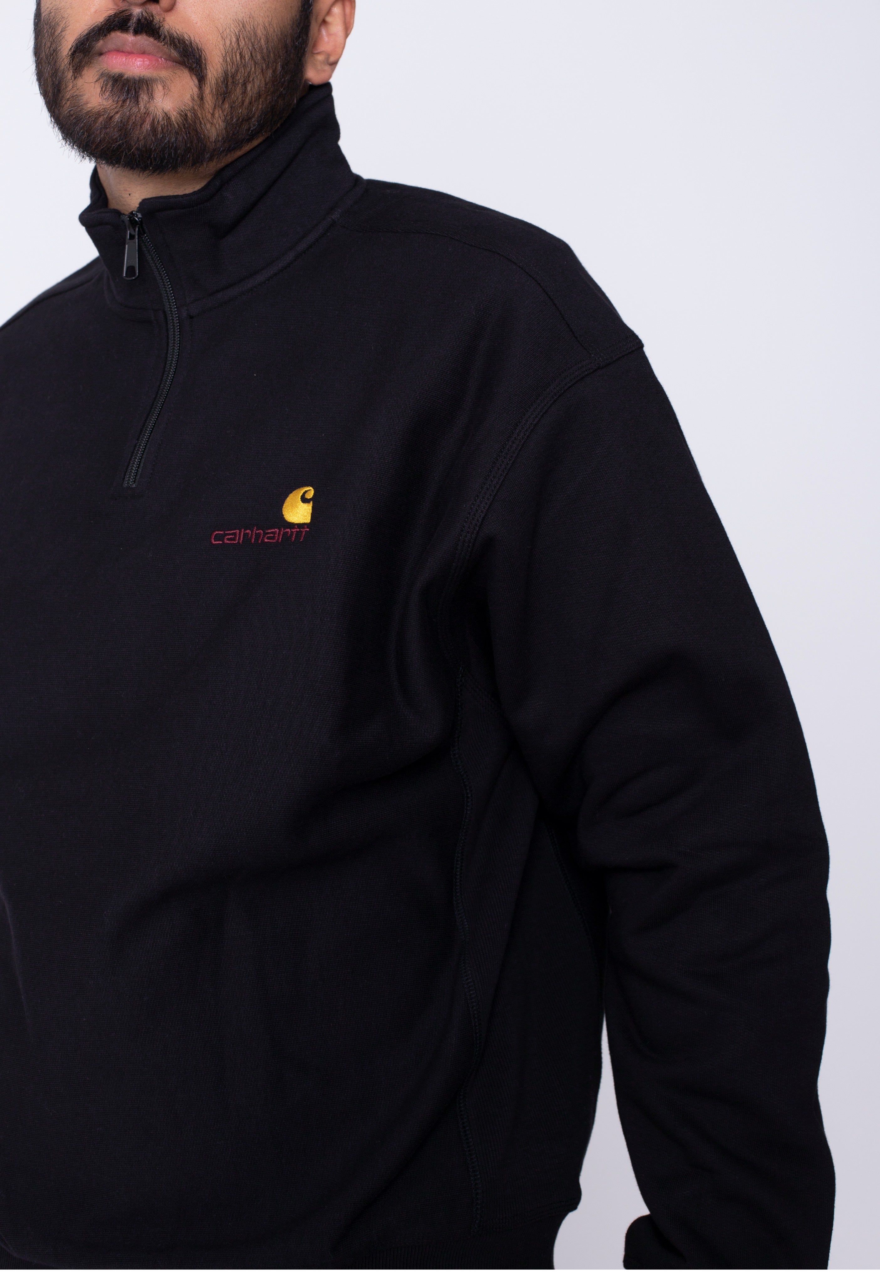 Carhartt WIP - Half Zip American Script Black - Pullover
