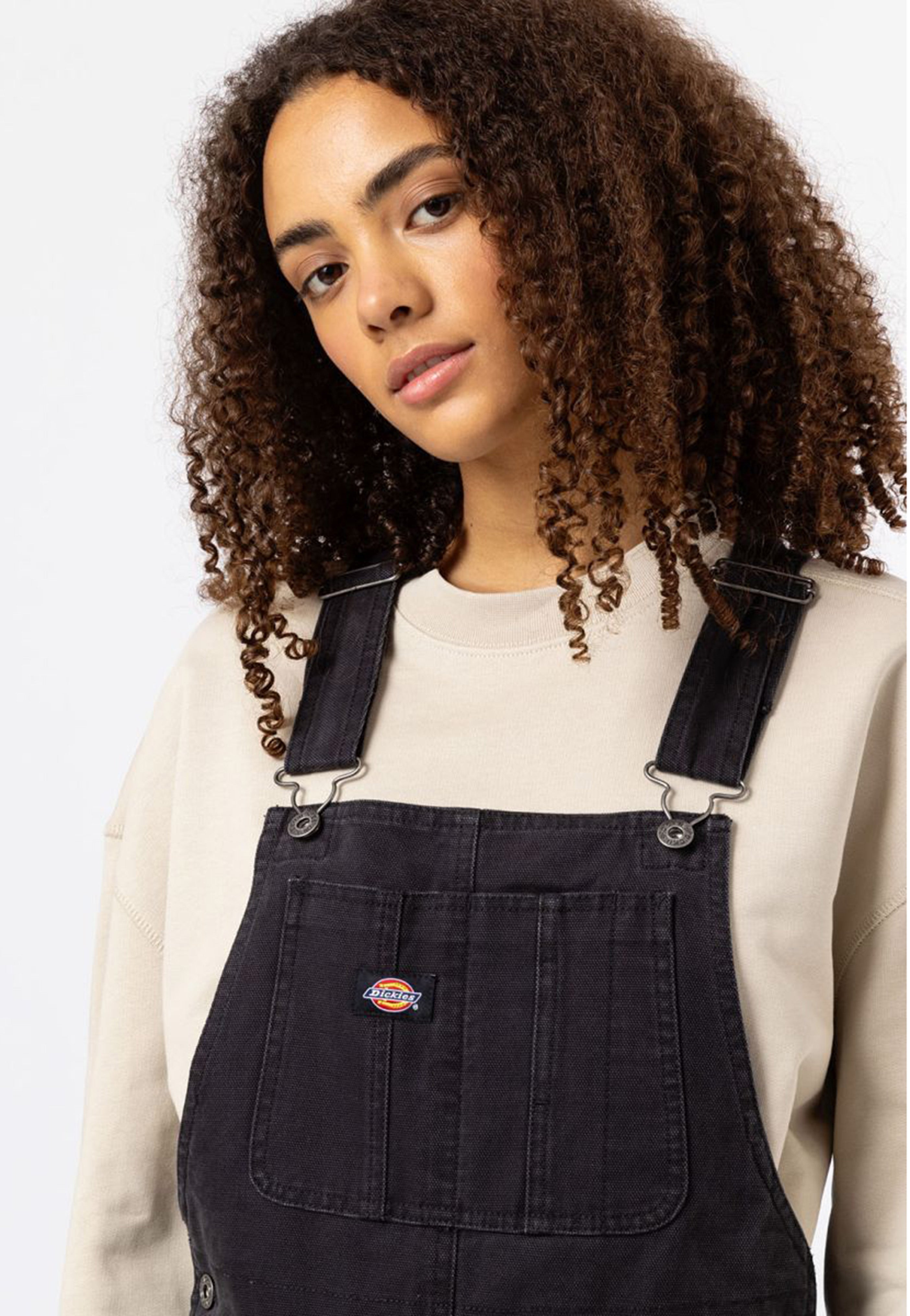 Dickies - W Duck Canvas Bib Stone Washed Black - Dungarees