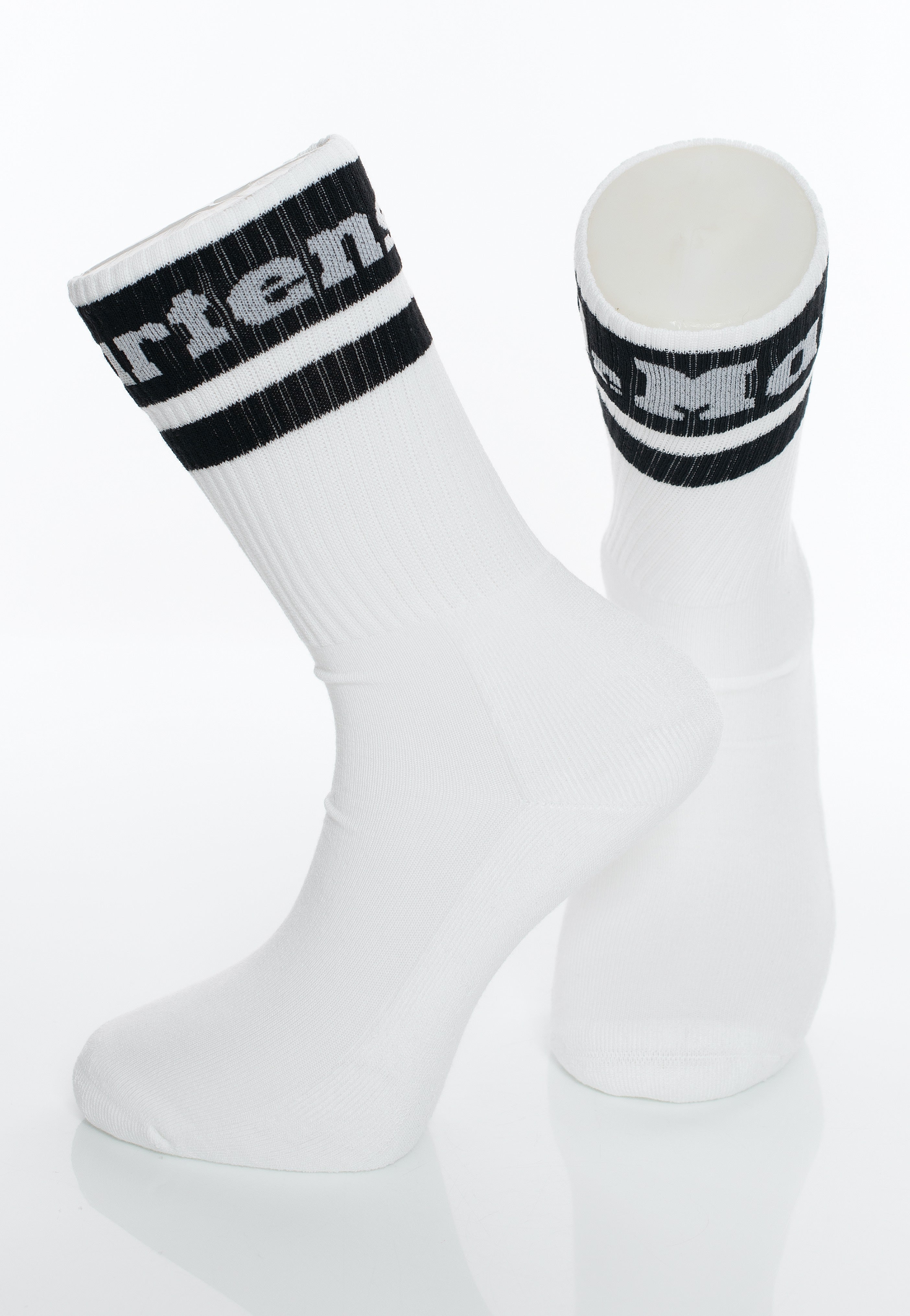 Dr. Martens - Athletic Logo White Cotton Blend & Black Cotton Blend - Socks