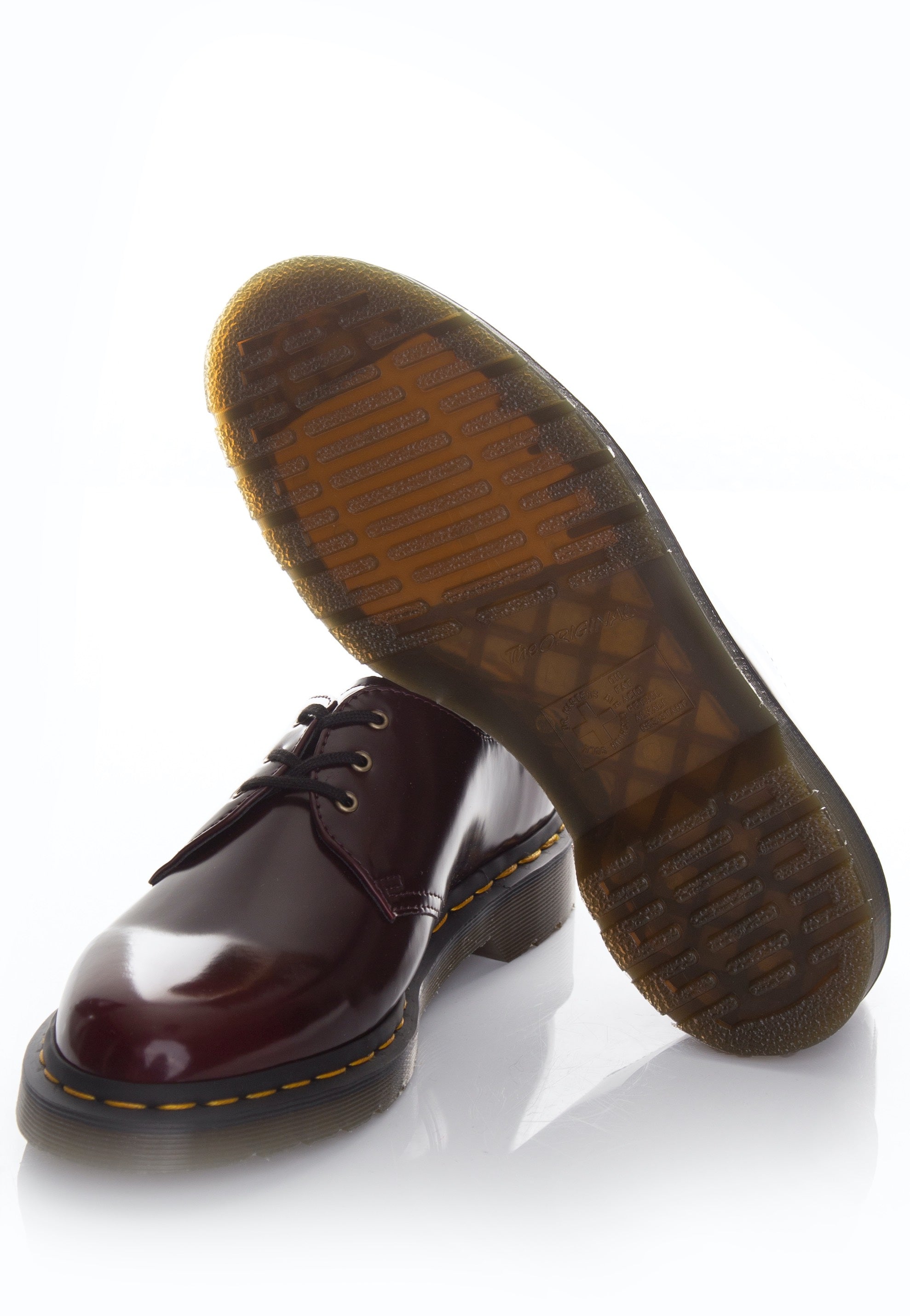 Dr. Martens - Vegan 1461 Cherry Red Oxford Rub Off - Shoes