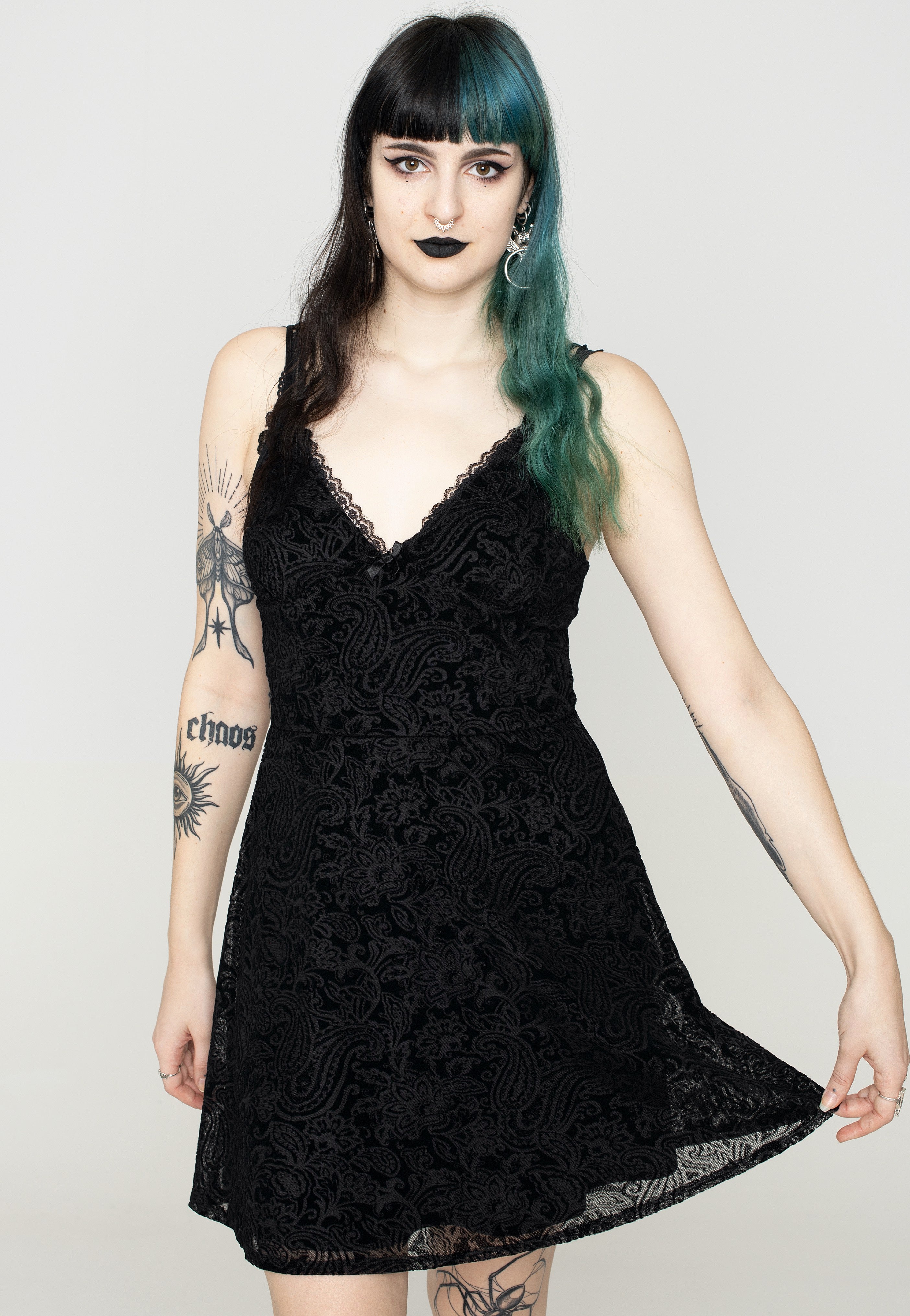 Dark Moon - Jennifer Burnout Velvet Mini - Dress