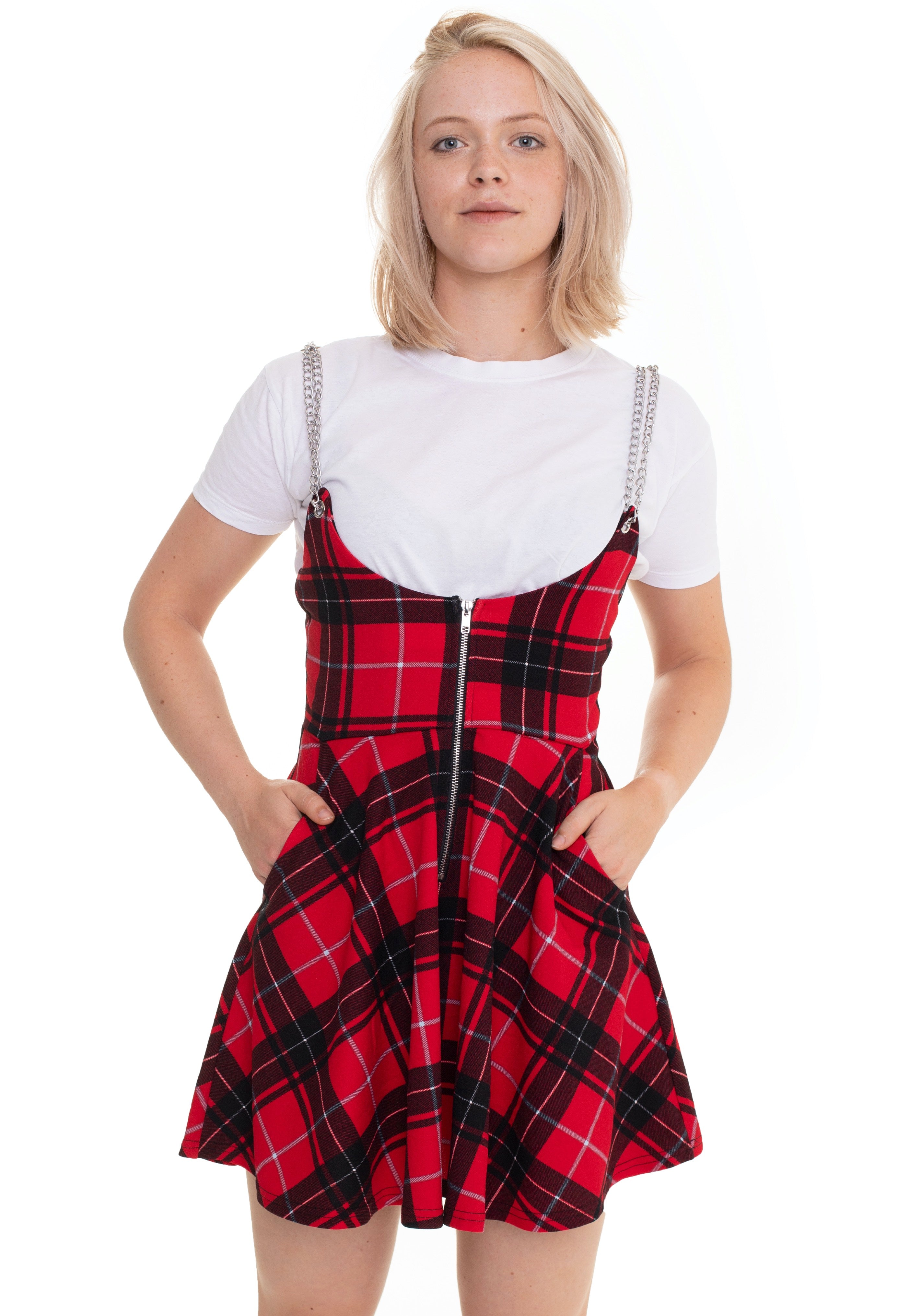 Jawbreaker - High Waisted With Chain Straps Red - Skirt