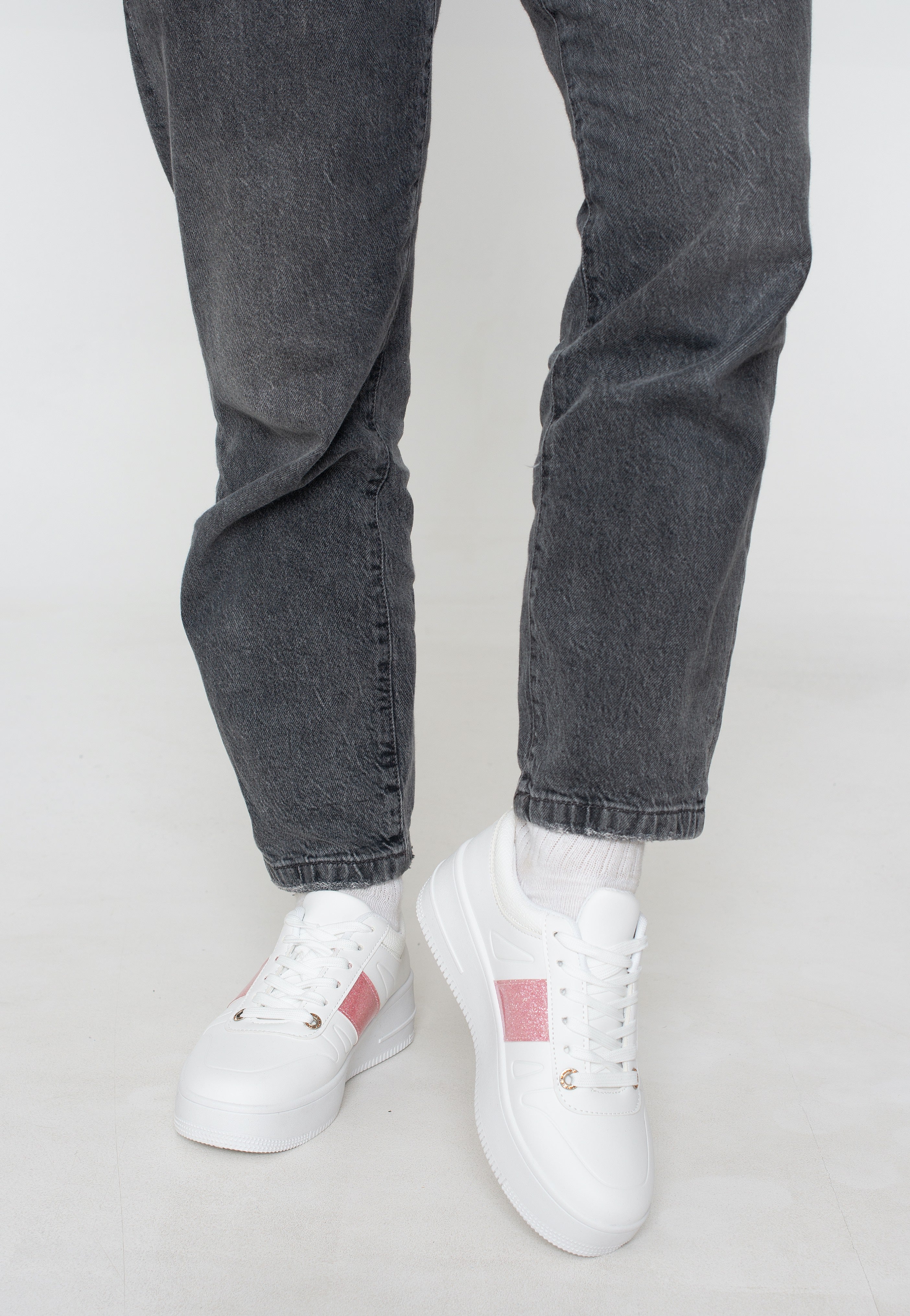 Koi Footwear - Eternia Pink Stripe Platform White - Girl Shoes