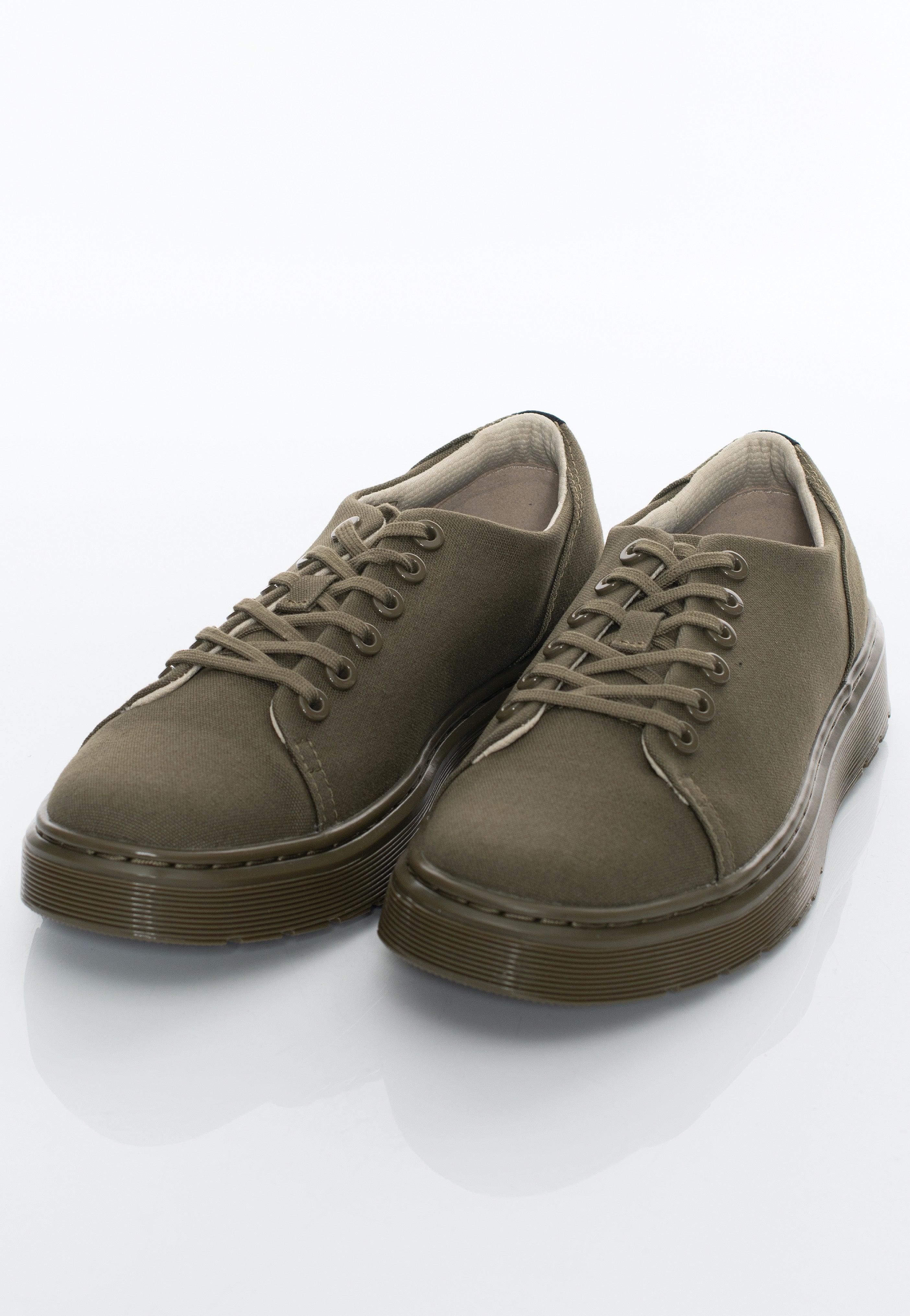 Dr. Martens - Dante 10 Oz Canvas/Olive Milled Coated Leather - Shoes