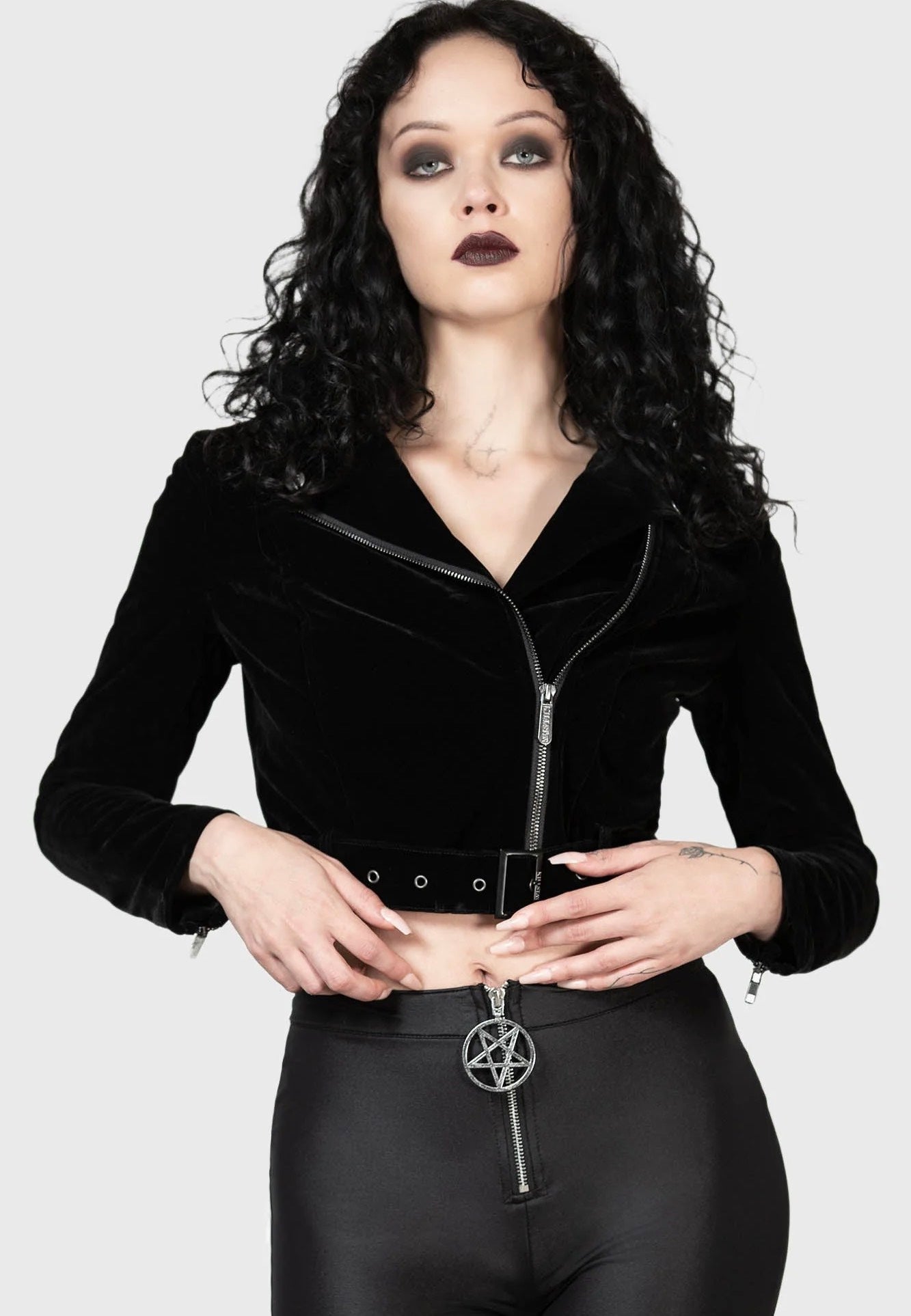 Killstar - Twilight Goddess Crop Biker Black - Jacket