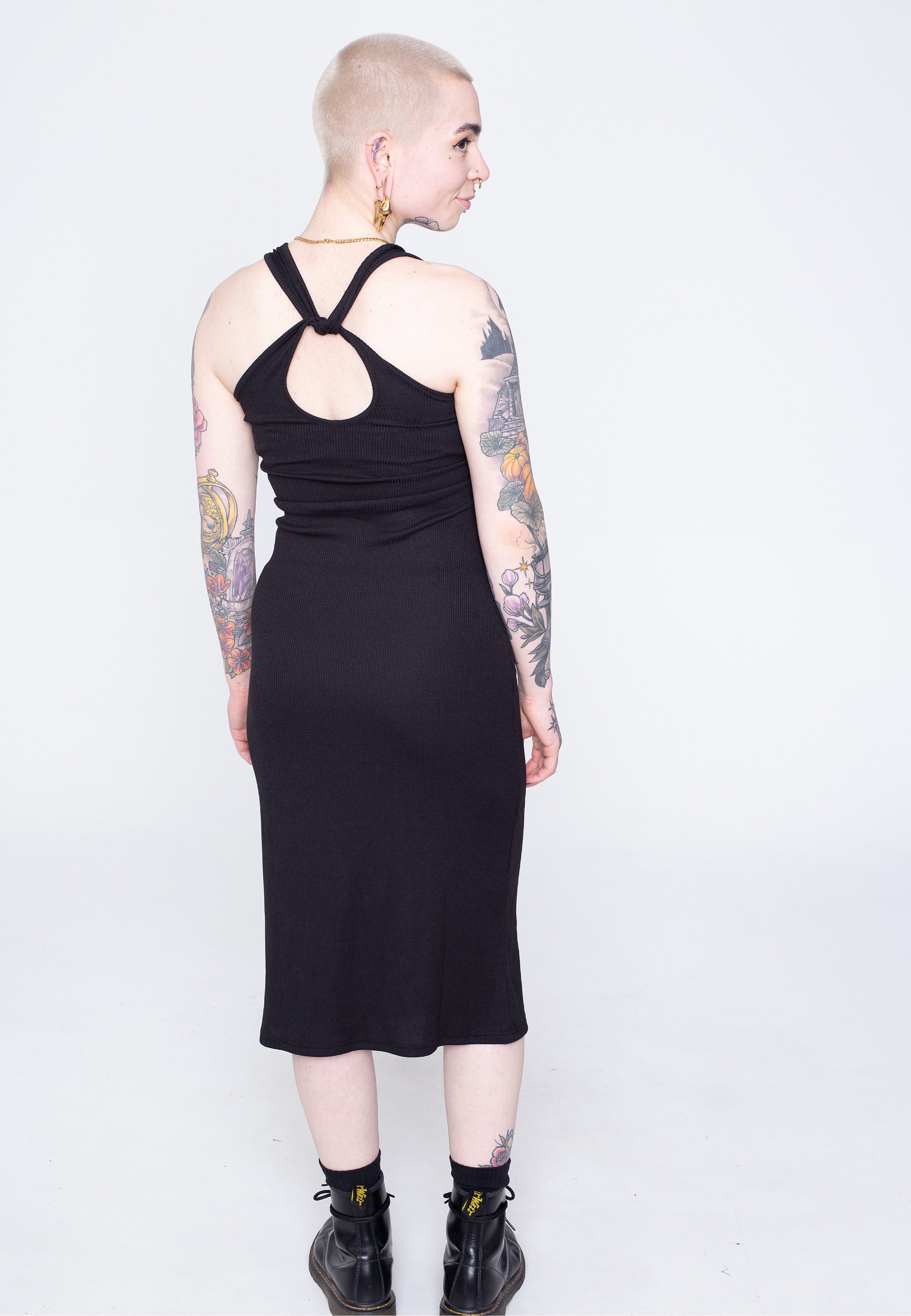 Urban Classics - Ladies Midi Sleeveless Rib Black - Dress