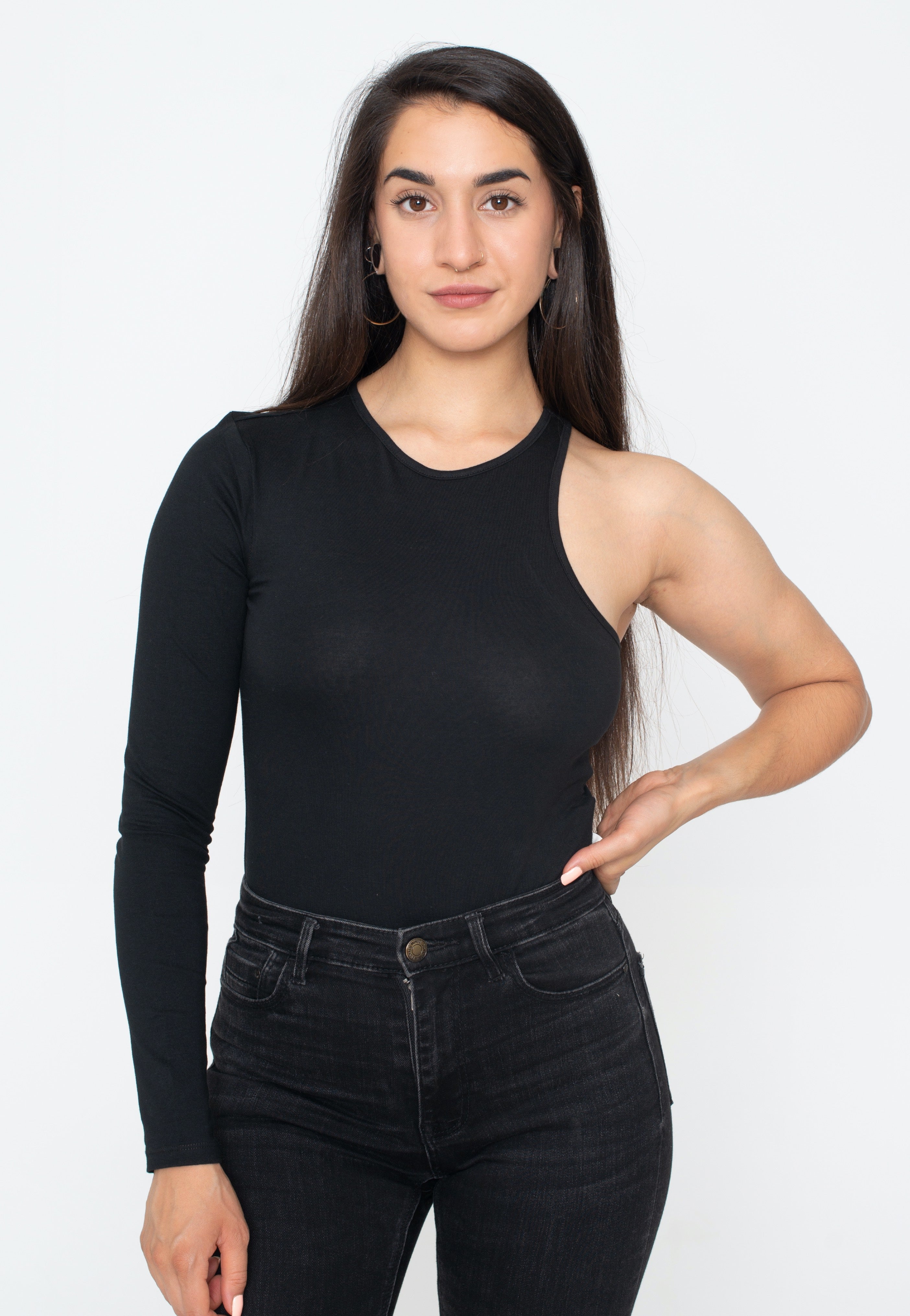 Urban Classics - Ladies Organic Stretch Asymmetric Black - Body