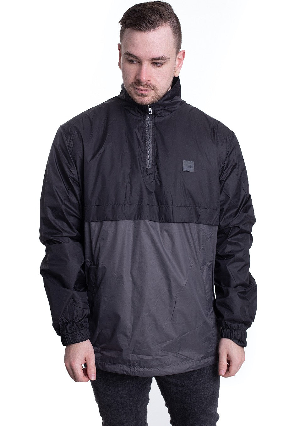 Urban Classics - Stand Up Collar Pull Over Black/Darkshadow - Windbreaker