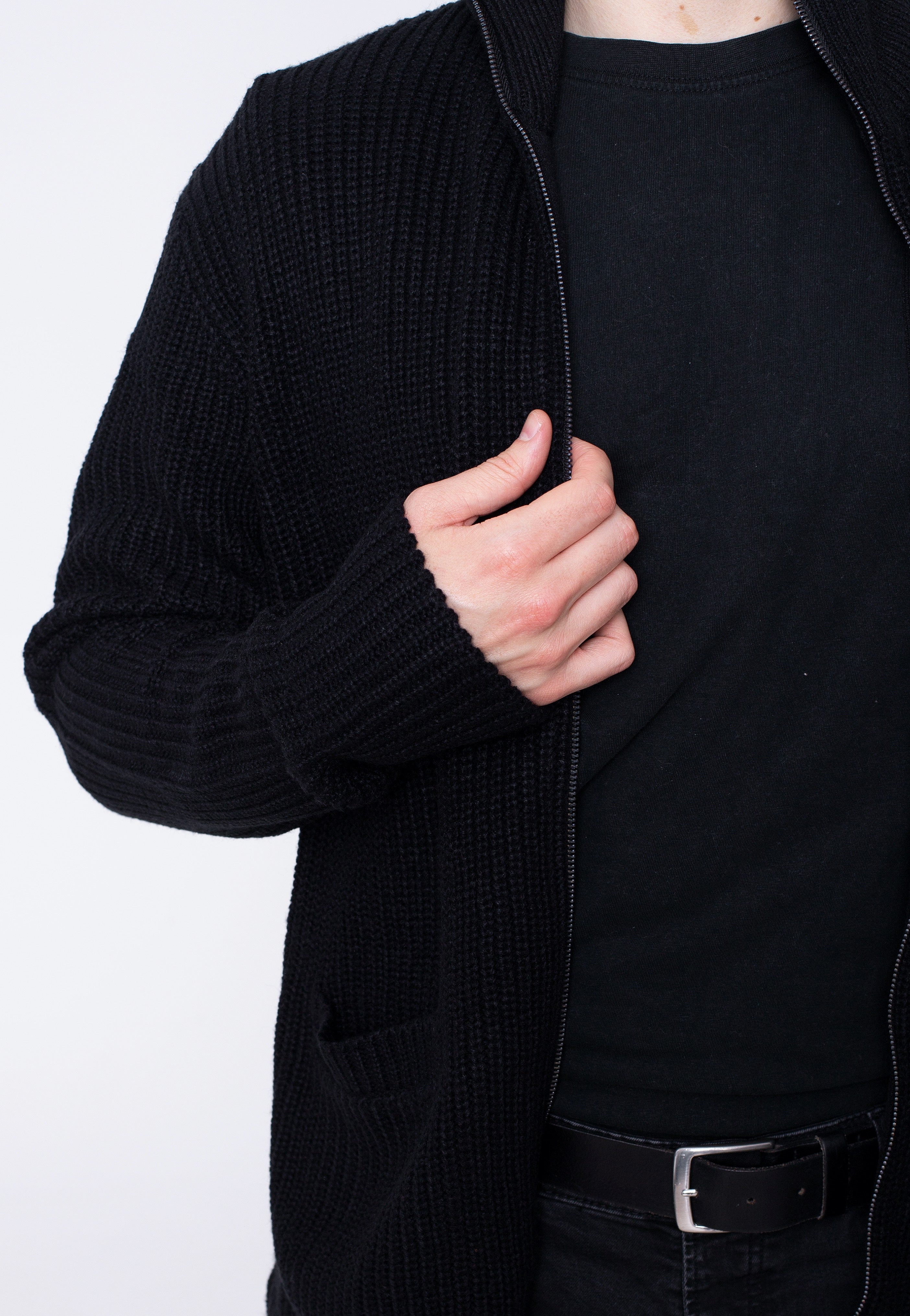 Urban Classics - Zip Black - Cardigan