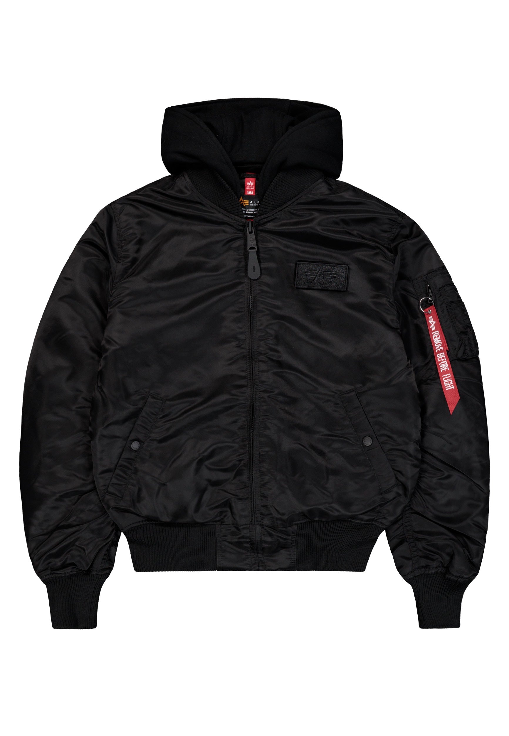 Alpha Industries - MA-1 Zip Hood Back Print Black/Reflective