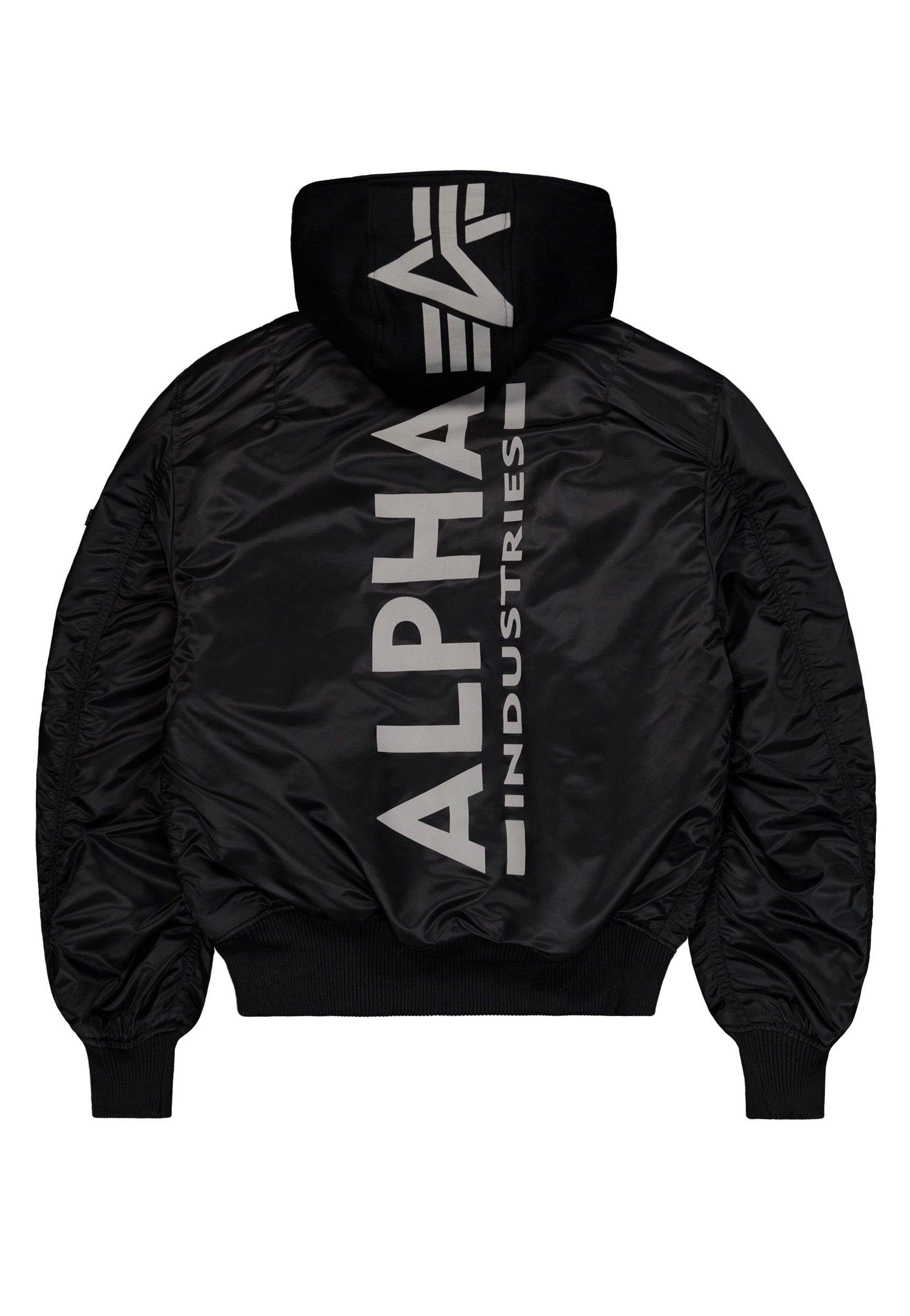 Alpha Industries - MA-1 Zip Hood Back Print Black/Reflective