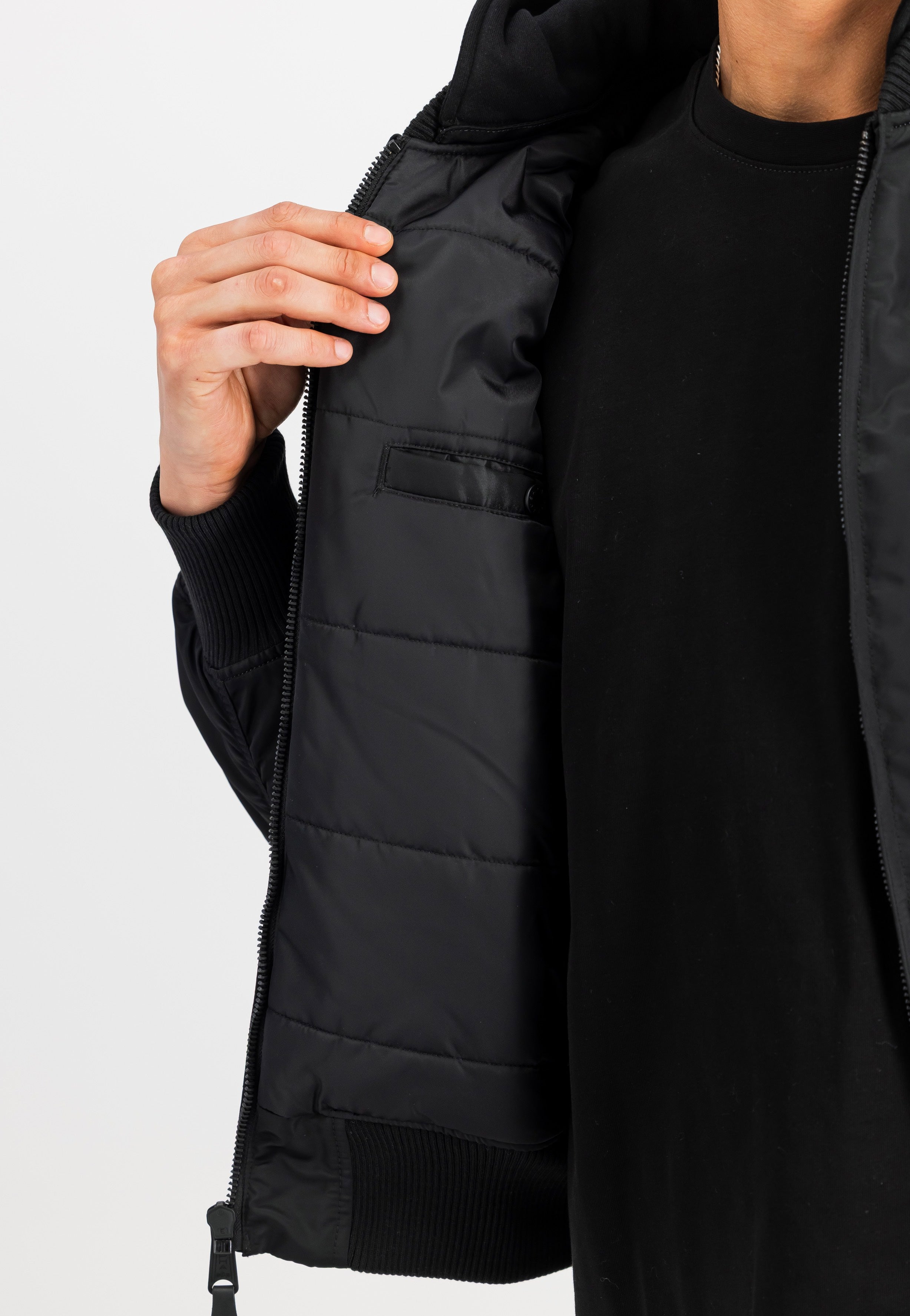 ALPHA INDUSTRIES ジャケット ブラック Sサイズ Alpha Industries - MA-1 Zip Hood Back Print Black/Reflective