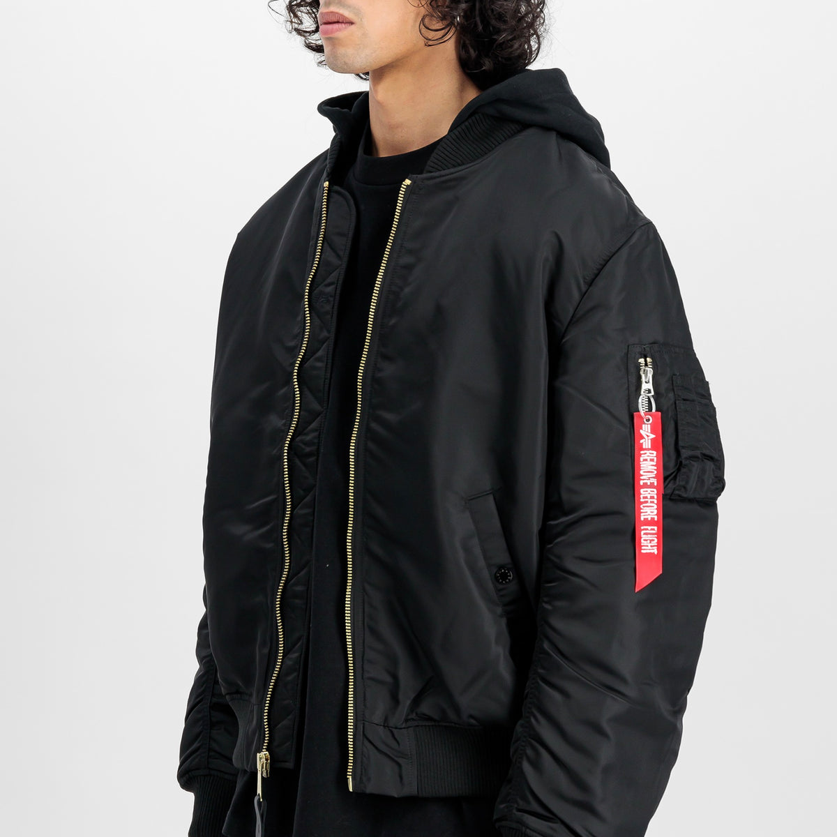 k*_様 ALPHA INDUSTRIES ブラック MA1 ジャケット L ア Alpha Industries - MA 1 ZH Back EMB Black - Jacket | Nuclear