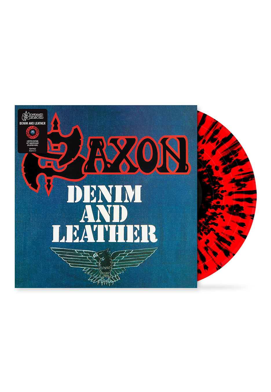 Saxon - Denim And Leather (40th Anniversary Edition) Red And Black - Splattered Vinyl