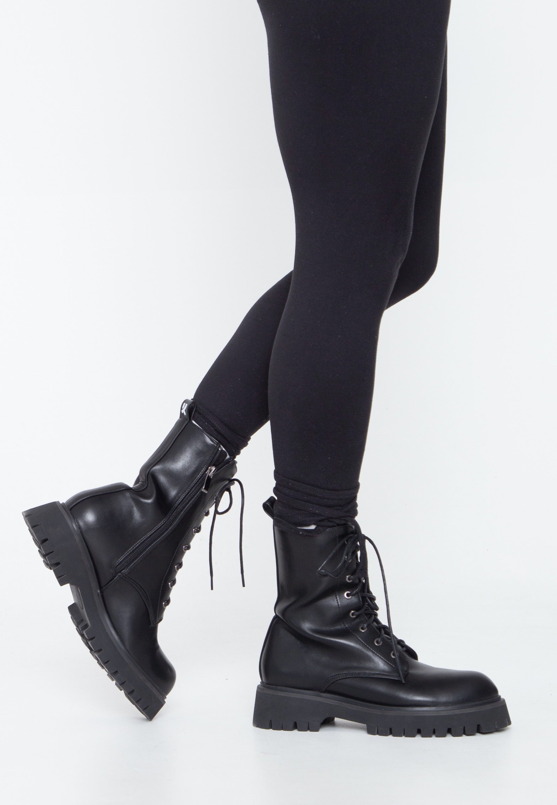 Koi Footwear - Anchor Military Lace Up Black - Girl Shoes