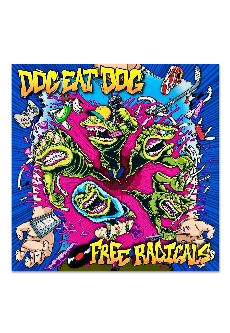 Dog Eat Dog - Free Radicals Ltd. Blue w/ Pink/Yellow/Green - Splattered Vinyl
