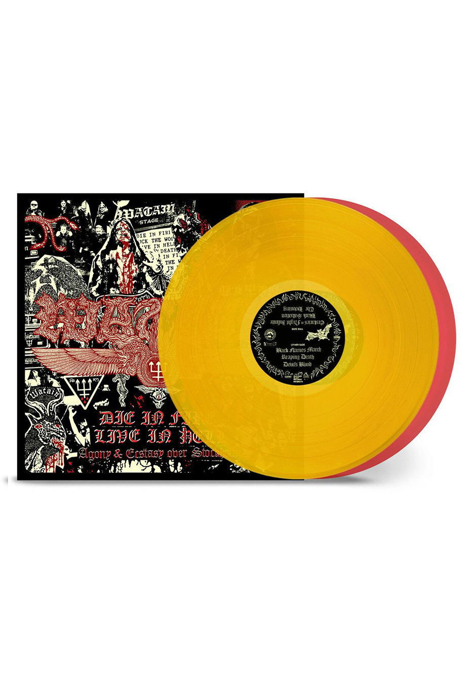 Watain - Die In Fire Live In Hell Ltd. Yellow & Red - Colored 2 Vinyl