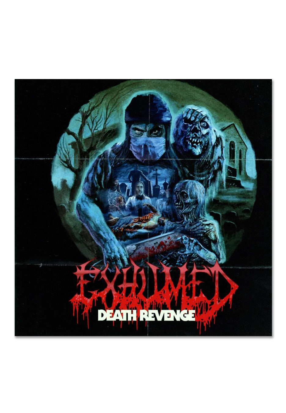 Exhumed - Death Revenge Sea Blue Ice Quad w/ Red/Bone/White/Cyan/Blue - Splattered Vinyl
