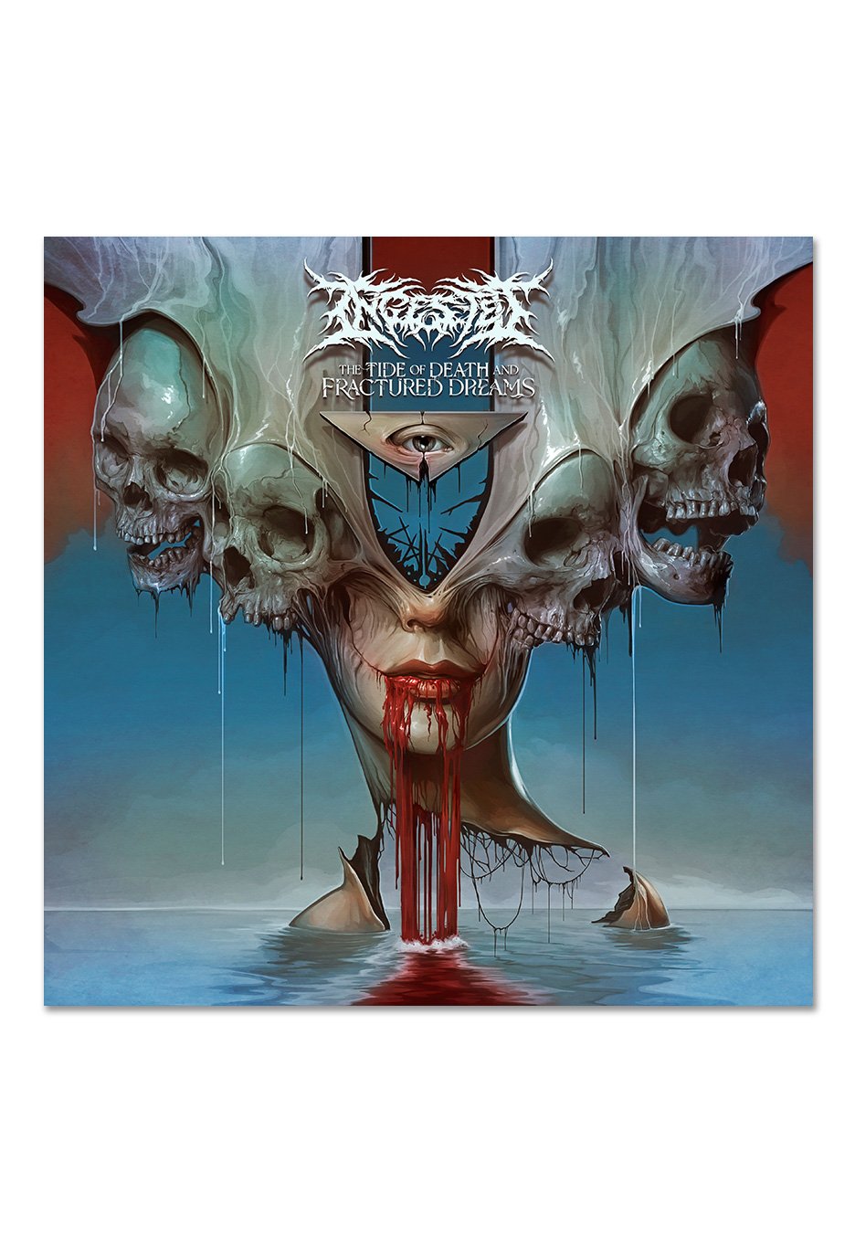 Ingested - The Tide Of Death And Fractured Dreams Clear w/ Red/White - Splattered Vinyl