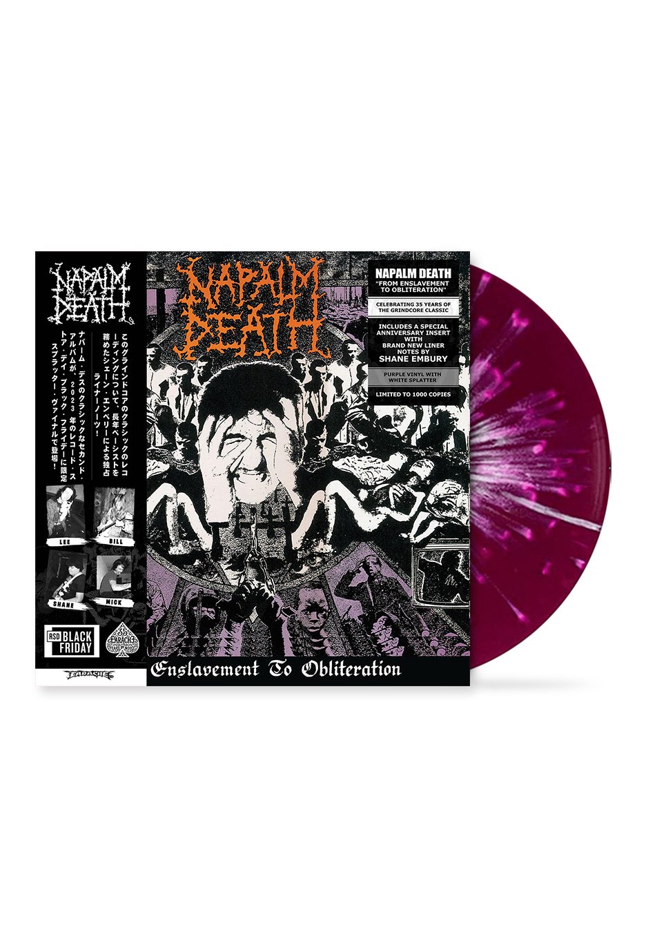 Napalm Death - From Enslavement To Obliteration (RSD 2023 UK Version) Ltd. Purple/White - Splattered Vinyl