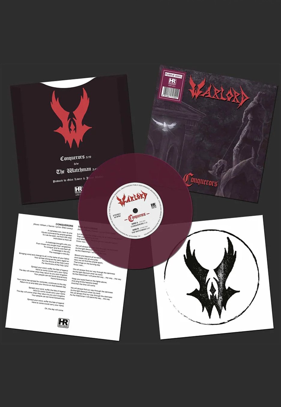 Warlord - Conquerors / The Watchman Ltd. Purple - Colored Single Vinyl