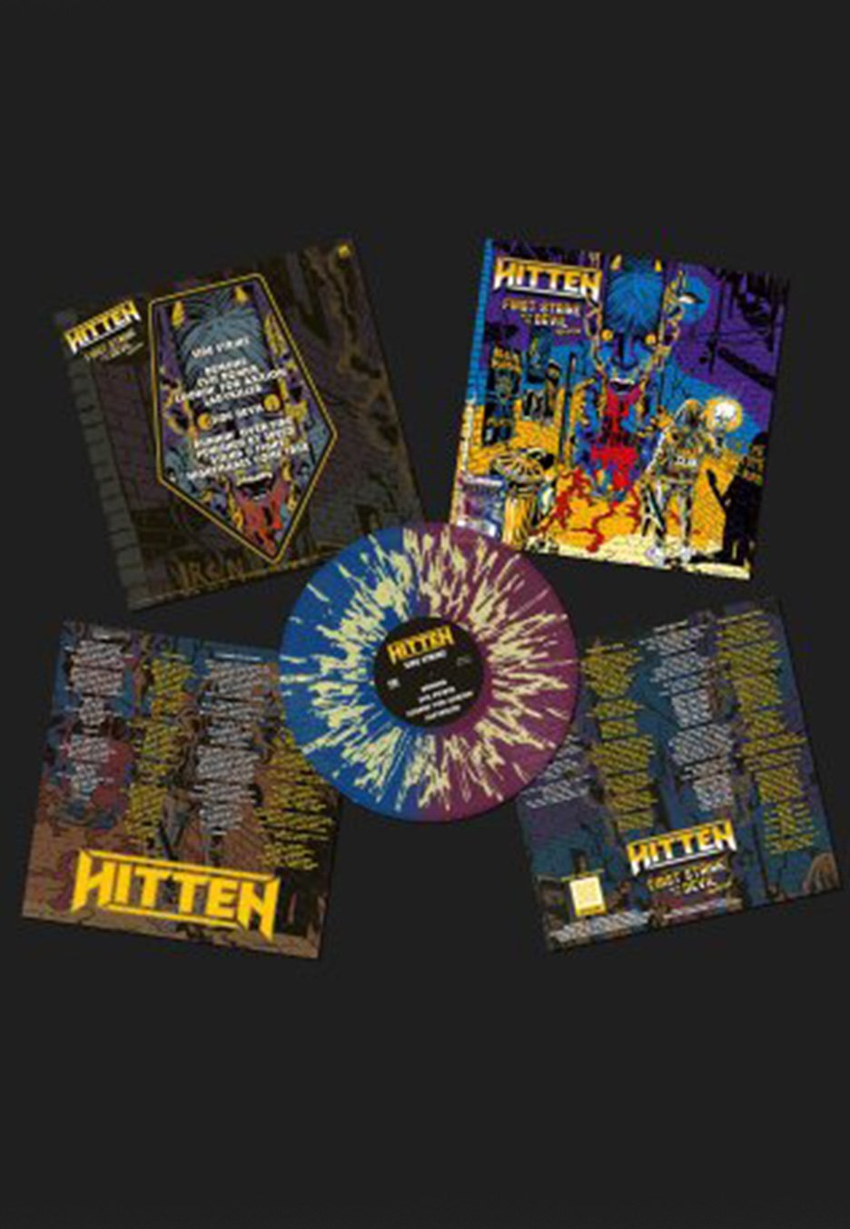 Hitten - First Strike With The Devil - Revisited Purple/Blue/Yellow - Splattered Vinyl +  CD