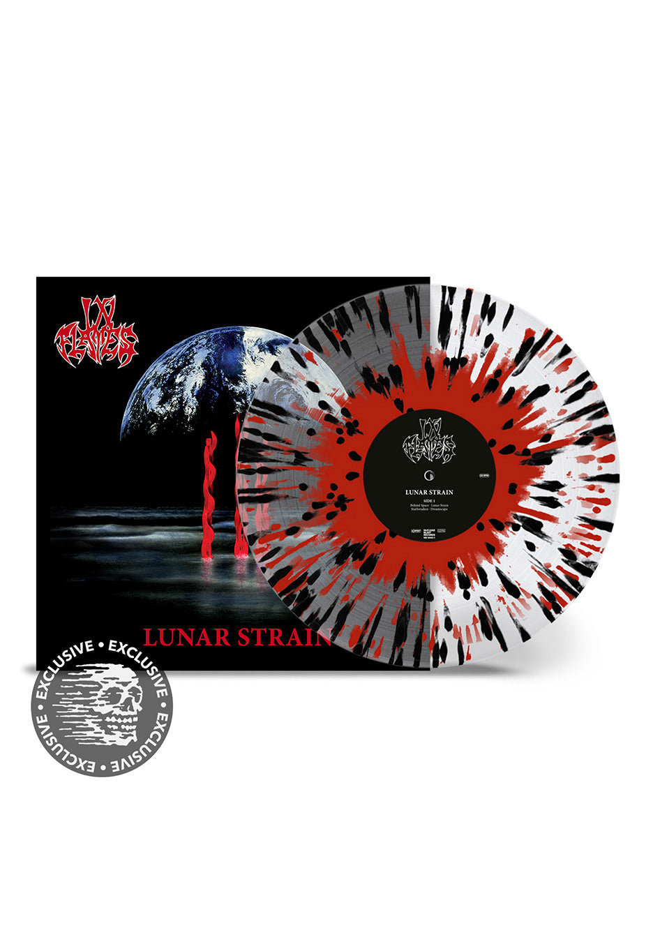 In Flames - Lunar Strain (30th Anniversary) Ltd. Crystal Clear/Red/Black - Splatter Vinyl