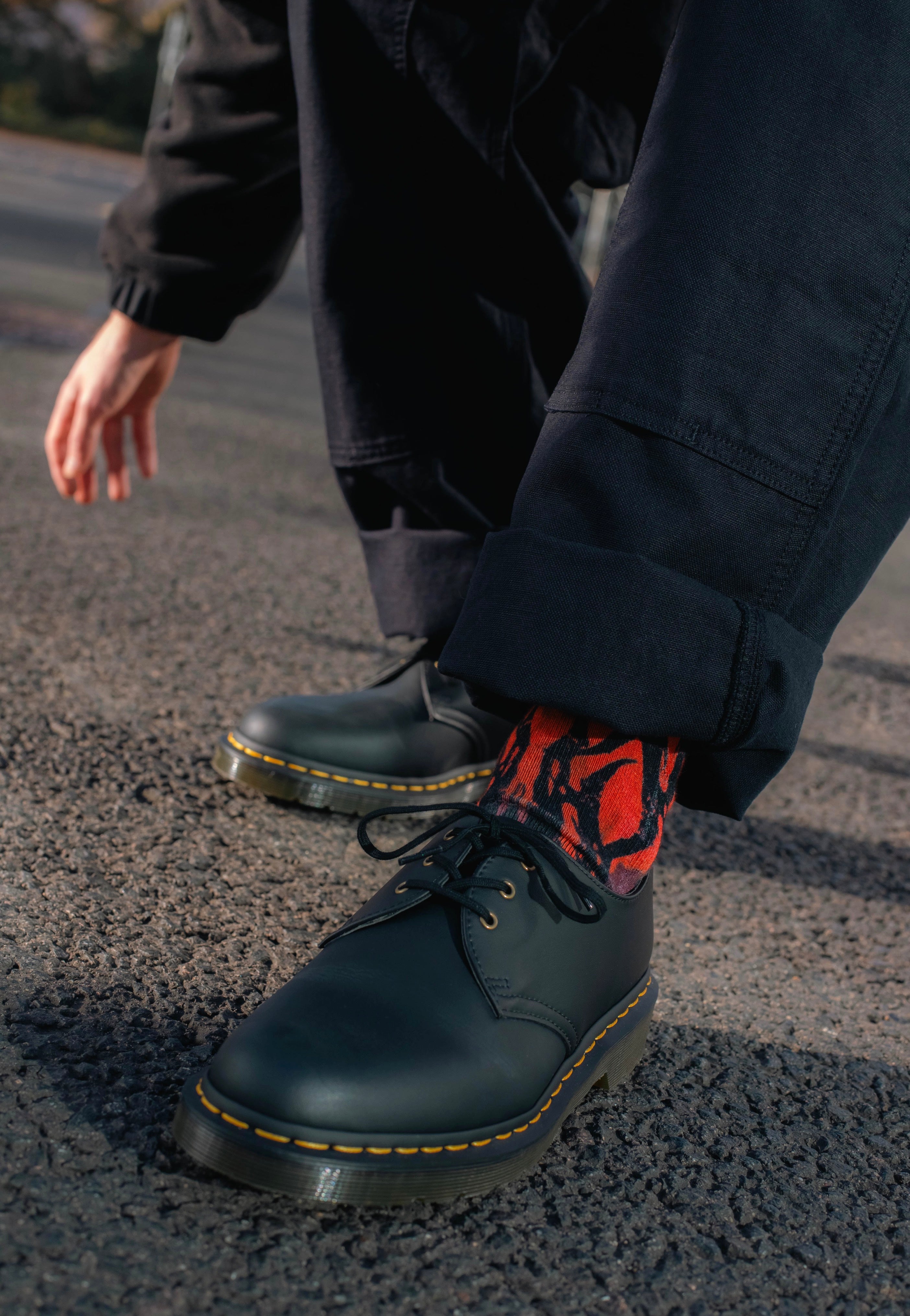 Dr. Martens - Vegan 1461 Black Felix Rub Off - Shoes | Neutral-Image