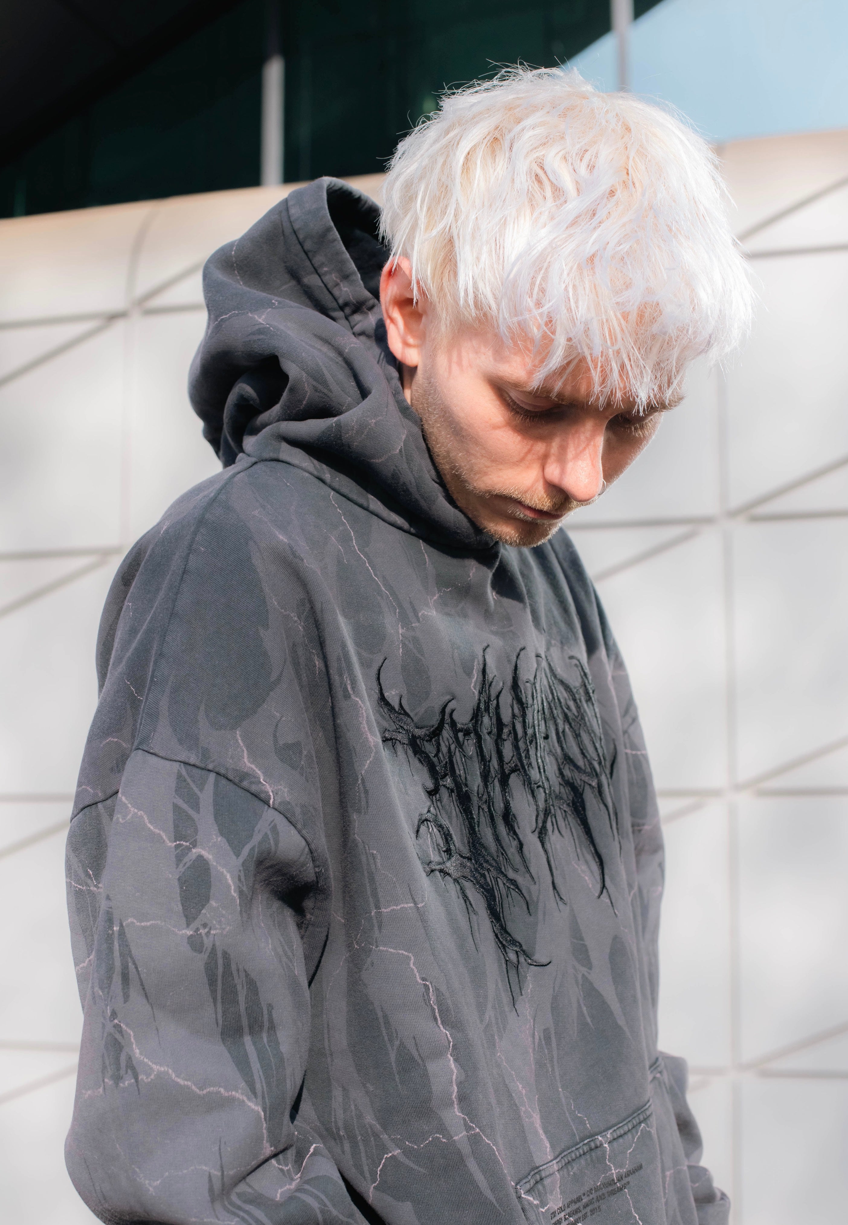Stay Cold Apparel - Bloodshot Heavy Oversized Black Acid - Hoodie