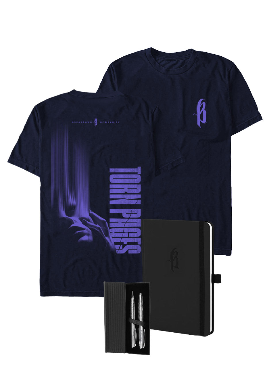 Breakdown Of Sanity - Purple Girl Navy T-Shirt - Special Pack