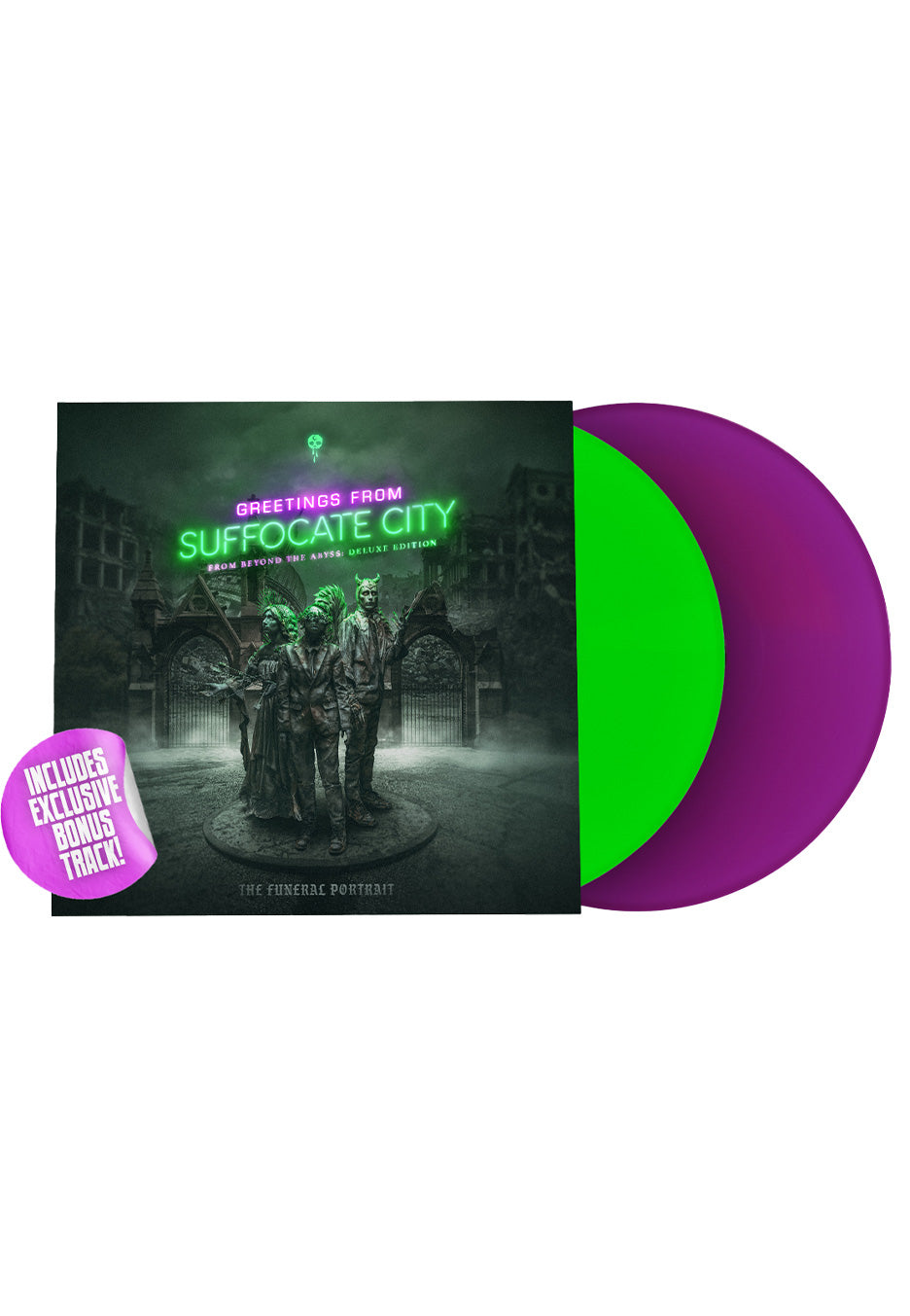 The Funeral Portrait - Greeting From Suffocate City (Deluxe) Hearse T-Shirt - Colored 2 Vinyl Special Pack